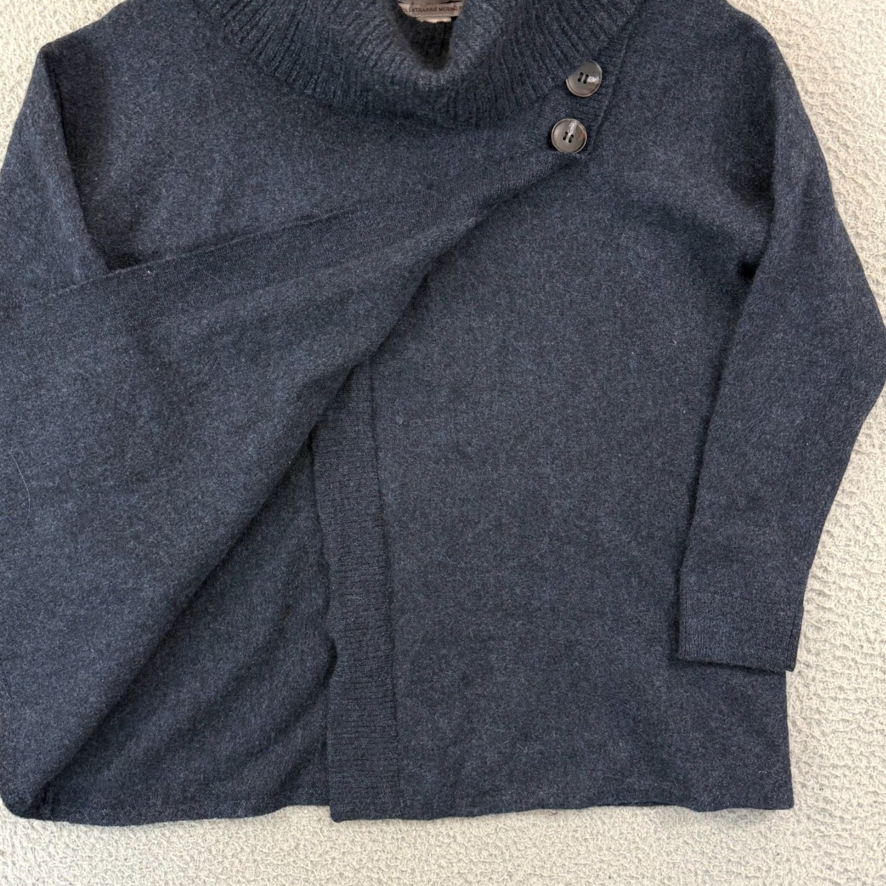 Ellen Tracy Ellen Tracy Sweater Women Medium Oversize Blue Long Sleeve Merino Wool Cowl Neck Size M / US 6-8 / IT 42-44 - 7 Thumbnail