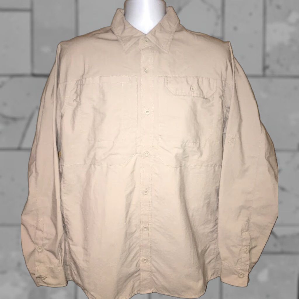 Eddie Bauer Eddie Bauer Shirt Mens Beige Button-Front Vented Fishing Style L Long Sleeve Nylon Polyester Size US L / EU 52-54 / 3 - 1 Thumbnail