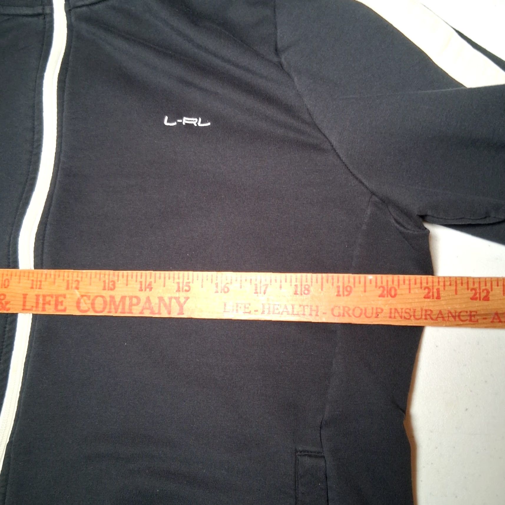 Ralph Lauren Ralph Lauren Active Sweatshirt Jacket Women XL Black White Stripe Full Zip Mock Neck Size XL / US 12-14 / IT 48-50 - 4 Thumbnail