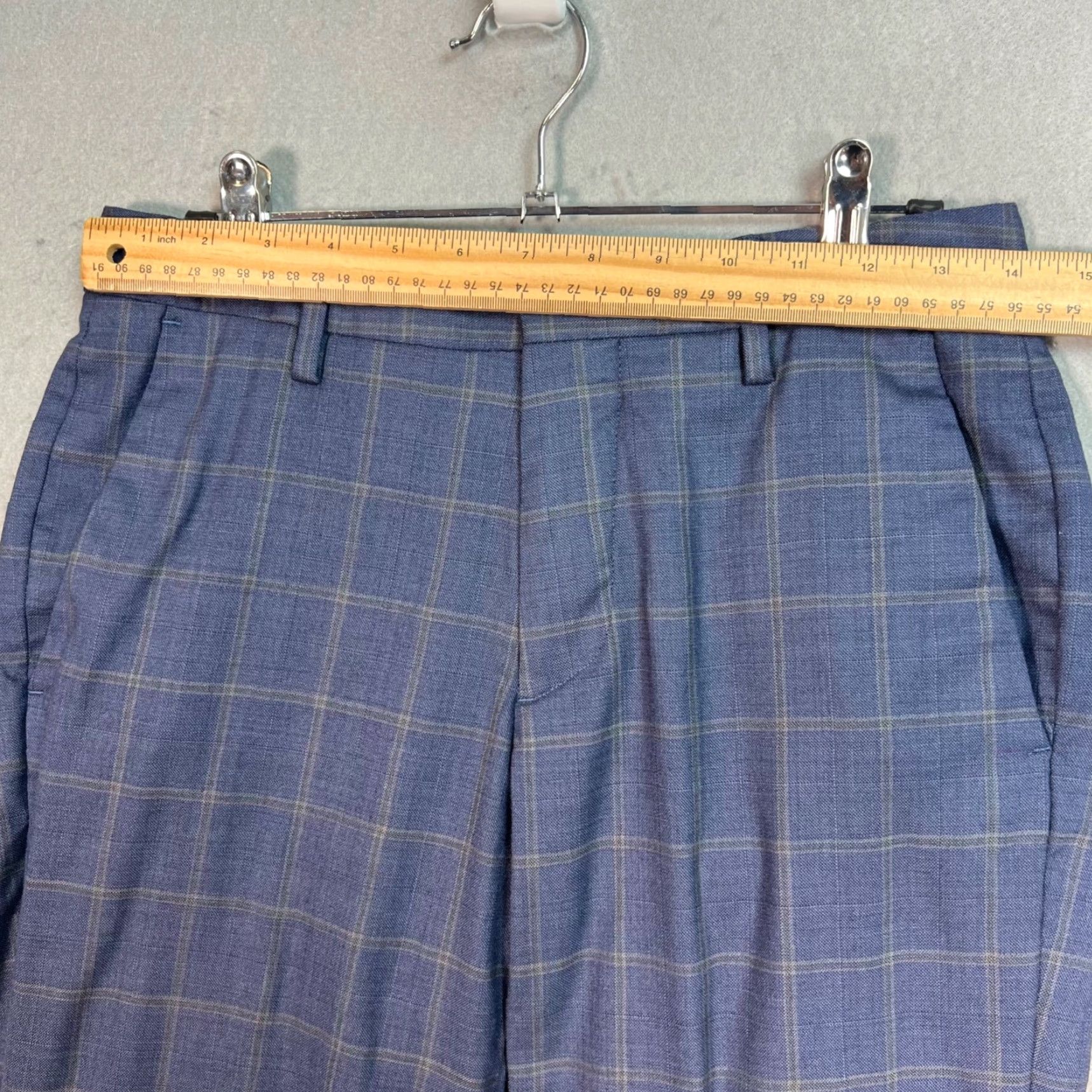 Bonobos BONOBOS Mens Blue Plaid Wool Blend Dress Pants Size 28 Athletic Fit Size US 28 / EU 44 - 5 Thumbnail