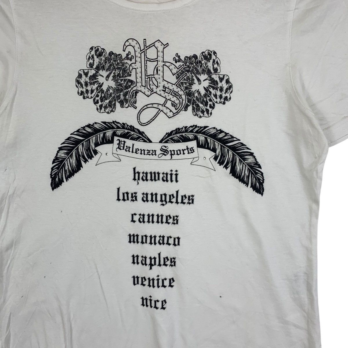 Vintage Vintage VALENZA SPORTS HAWAII Bling Tee Shirt Top Size XS / US 0-2 / IT 36-38 - 3 Thumbnail