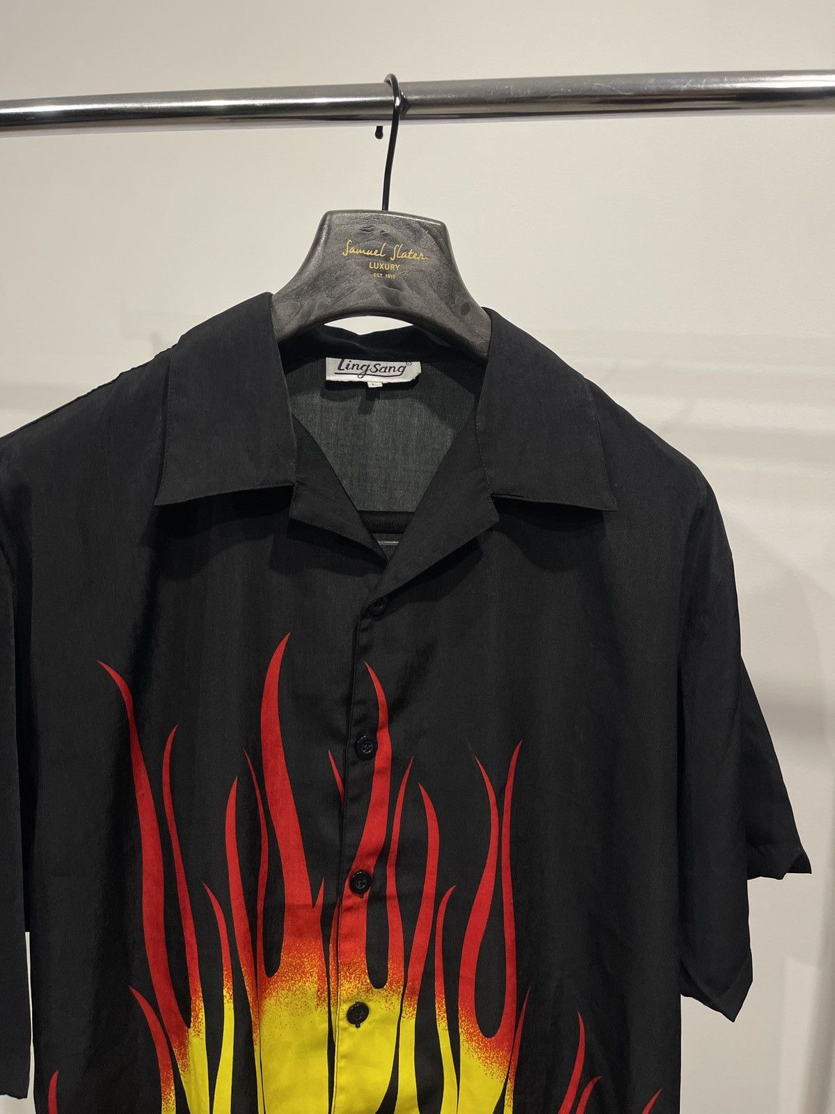Vintage Vintage rare ling sang short-sleeved shirt with flame print Size US L / EU 52-54 / 3 - 2 Thumbnail
