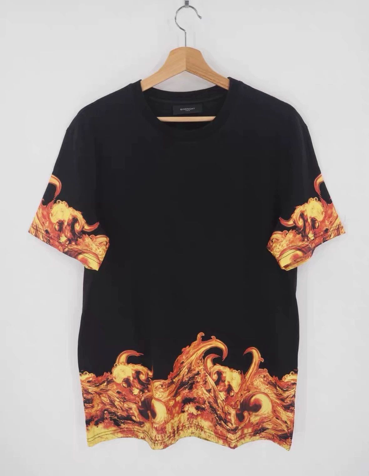 Givenchy SS14 Givenchy Black Flame Tee - Black XL Size US XL / EU 56 / 4 - 1 Thumbnail