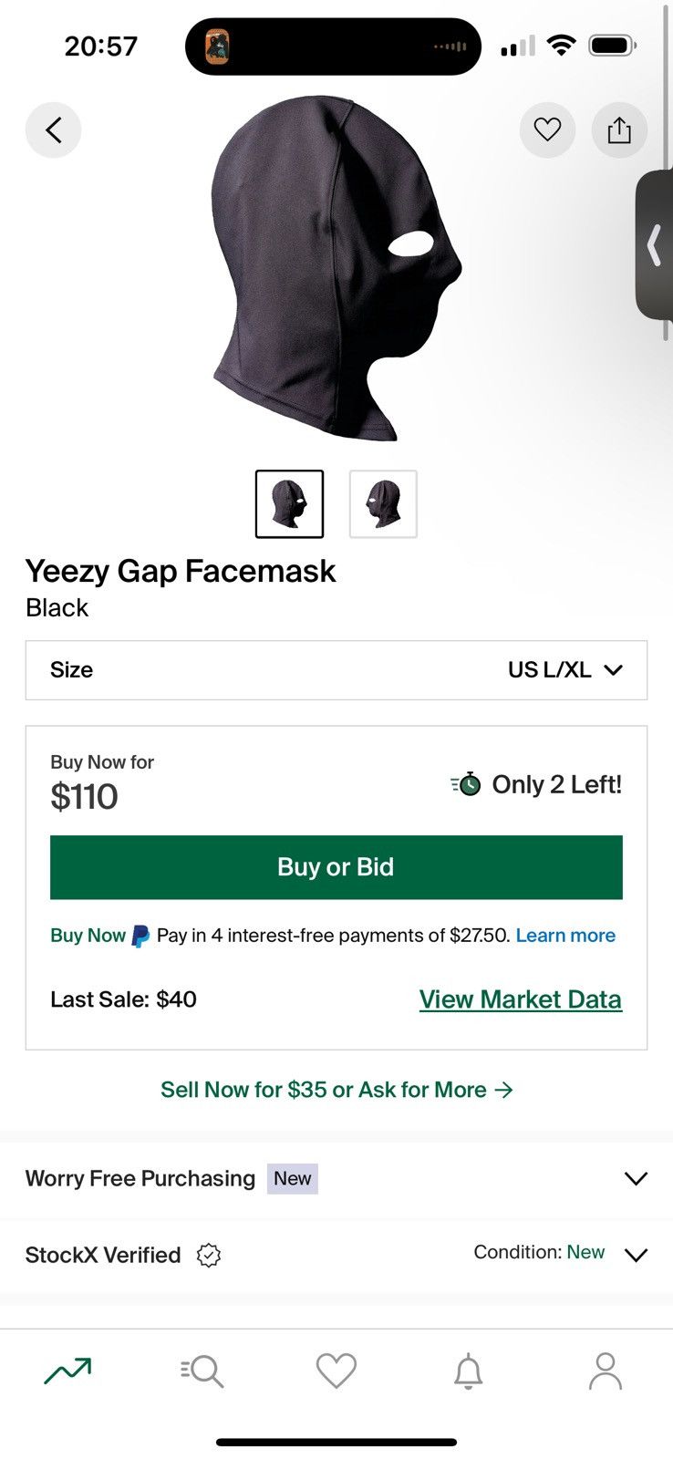 Yeezy Gap Engineered by Balenciaga Face Mask BLACK