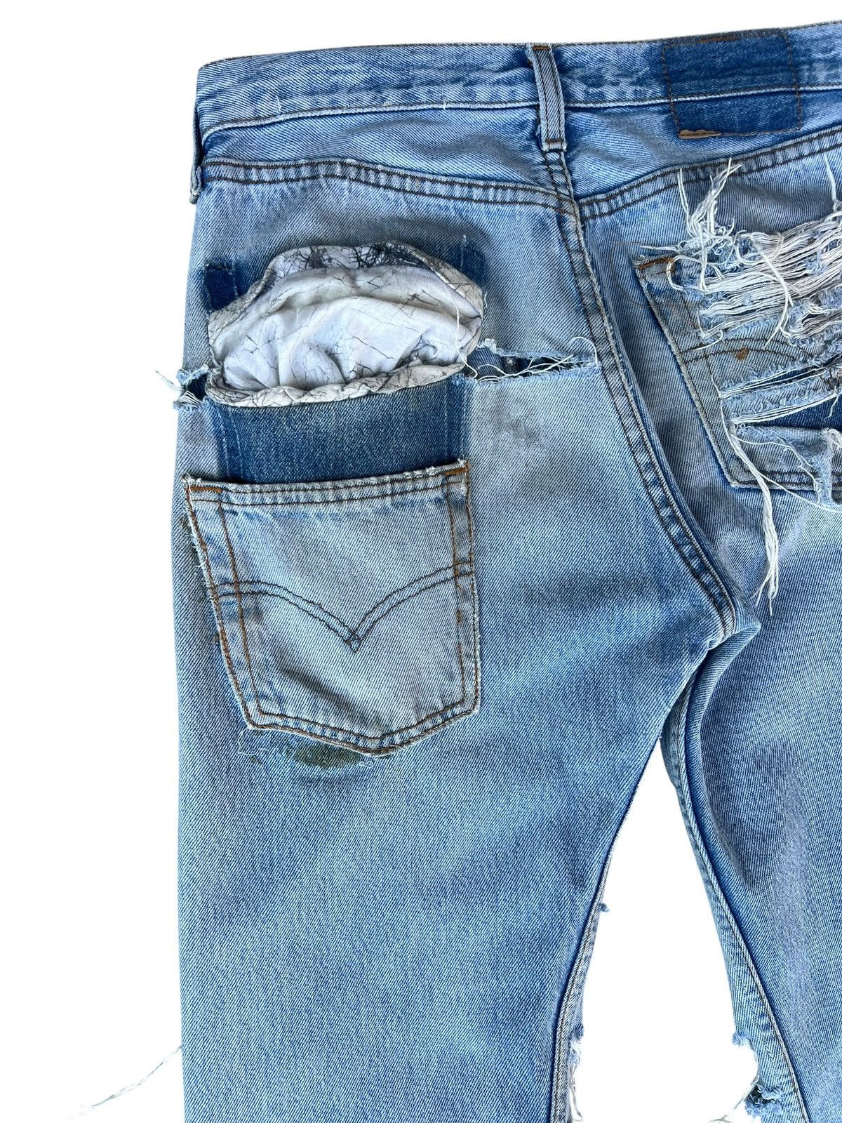 Vinti Andrews Vinti Andrews X Levi’s 501 Trashed Distressed Denim Jeans Size US 30 / EU 46 - 12 Thumbnail