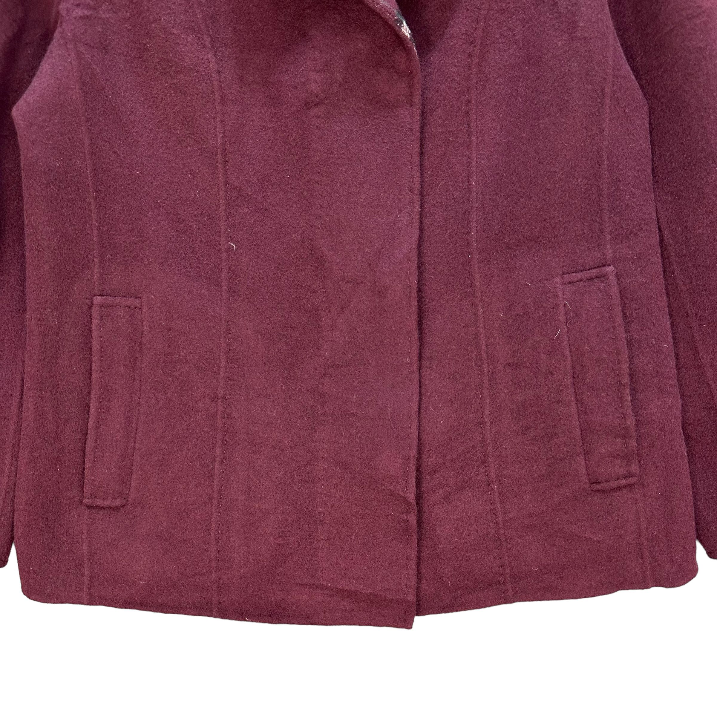 Burberry Burberry London Nova Check Maroon Wool Coat Jacket #A25-0569 Size M / US 6-8 / IT 42-44 - 3 Thumbnail