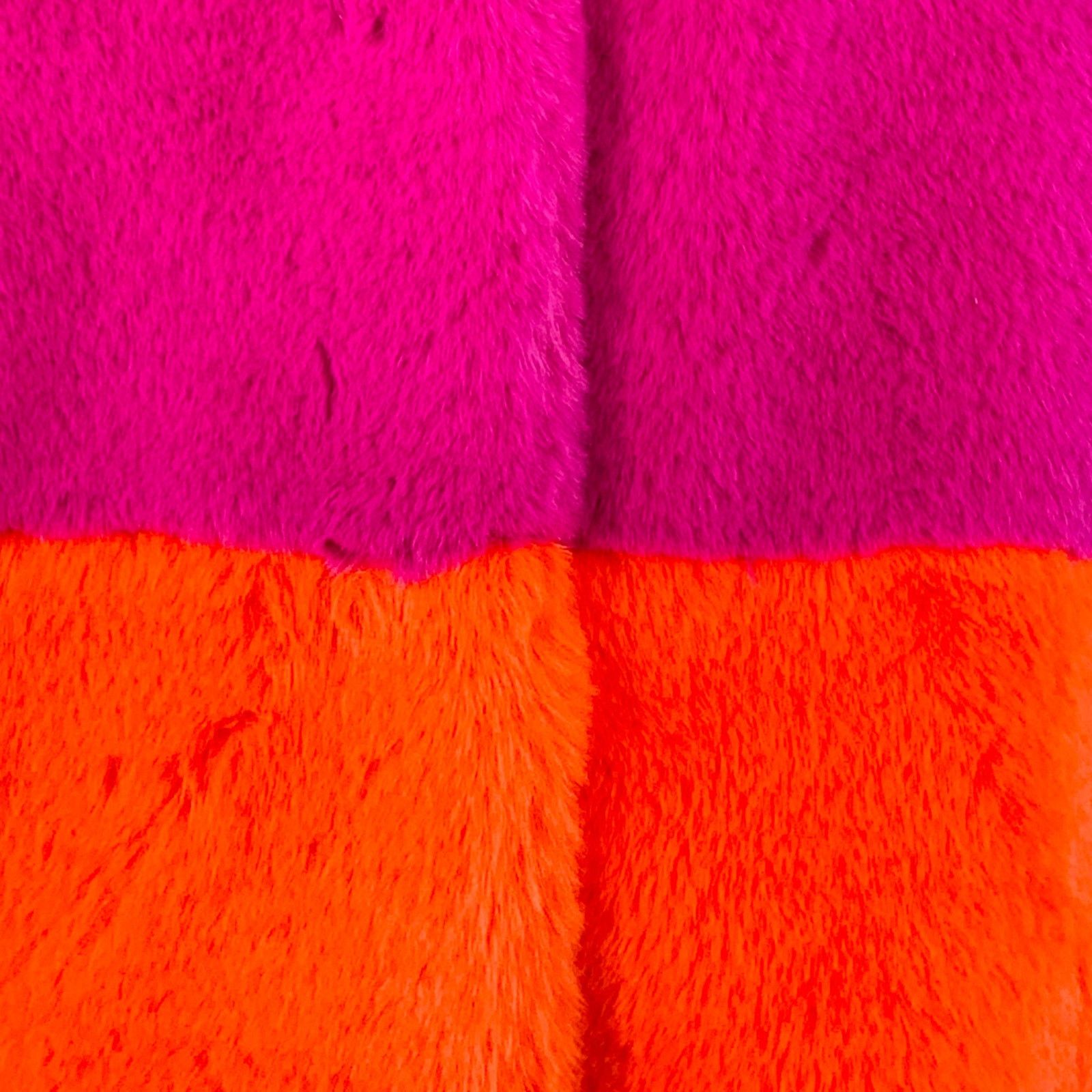 STAND STUDIO STAND STUDIO Maribel Magenta Orange Color Block Fur Coat Size M / US 6-8 / IT 42-44 - 2 Thumbnail