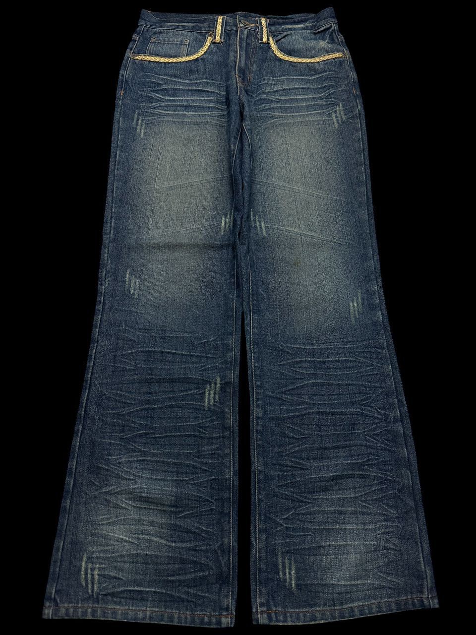 Vintage BAGGY FLARE 90s Style Japanese Ware Rusty Mudwash Clawmark Size US 30 / EU 46 - 2 Thumbnail
