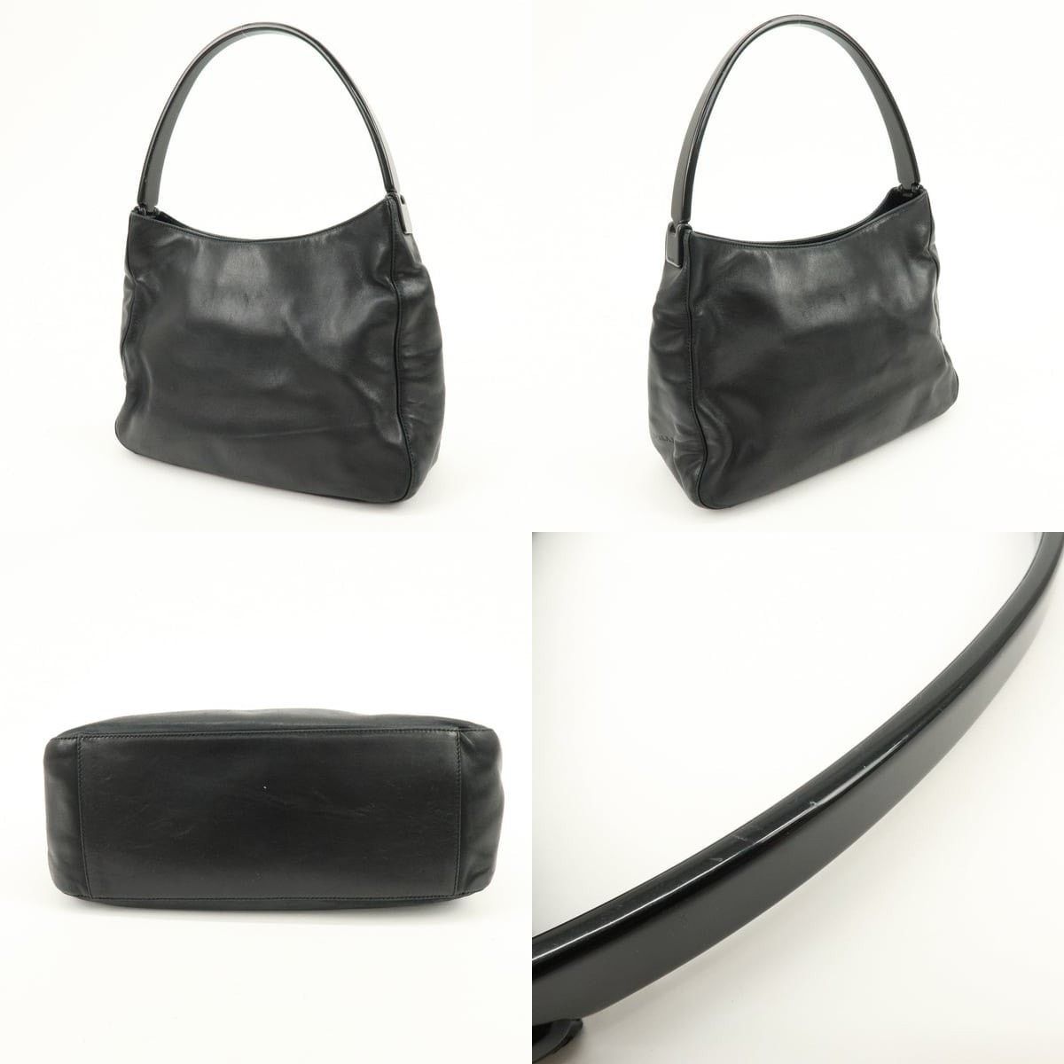 Prada Prada Hobo Leather Shoulder Bag Black Size ONE SIZE - 3 Thumbnail