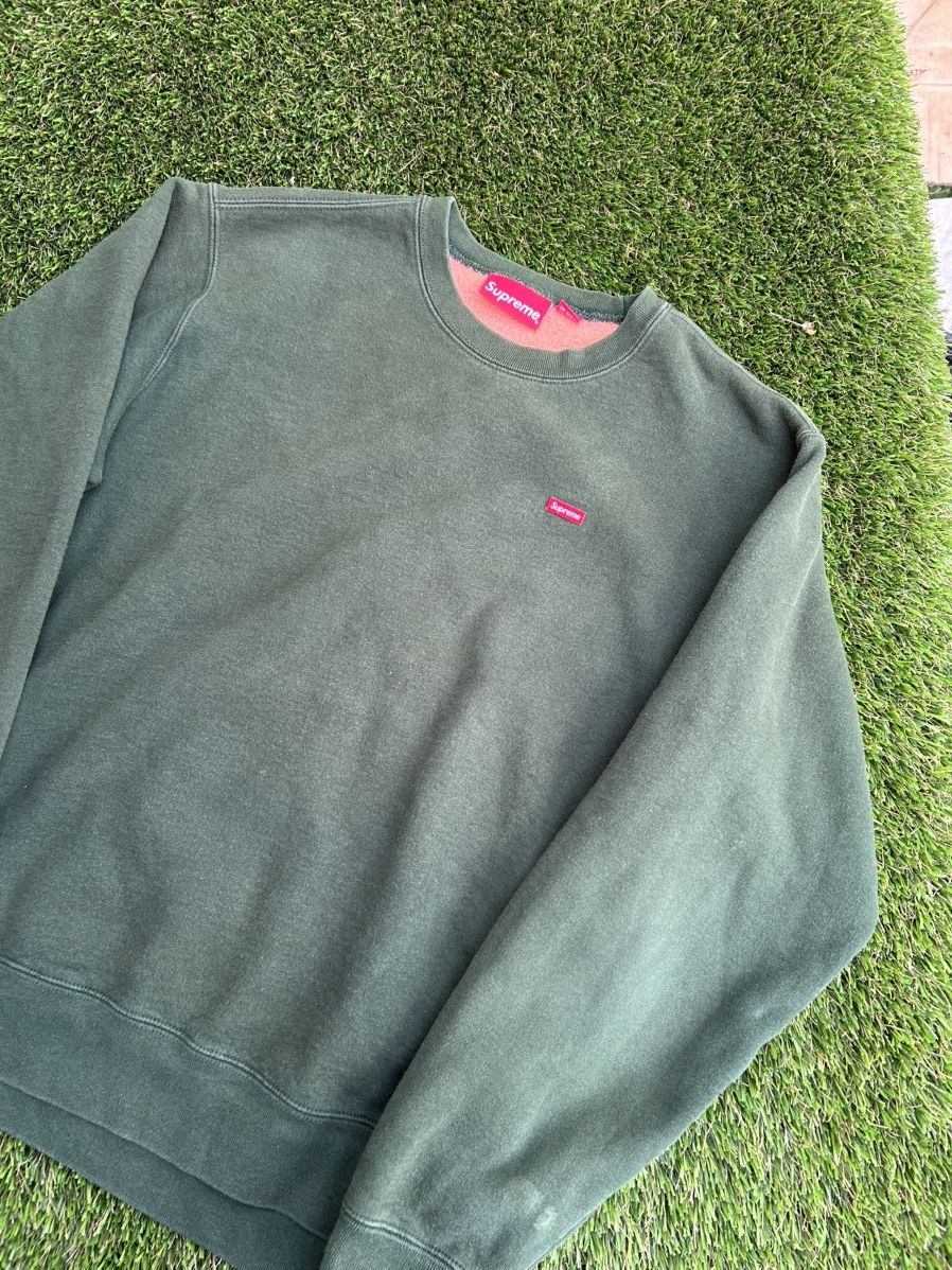 Supreme Supreme SS18 Contrast Small Box Logo Pine Green Sweatshirt Size US M / EU 48-50 / 2 - 1 Thumbnail