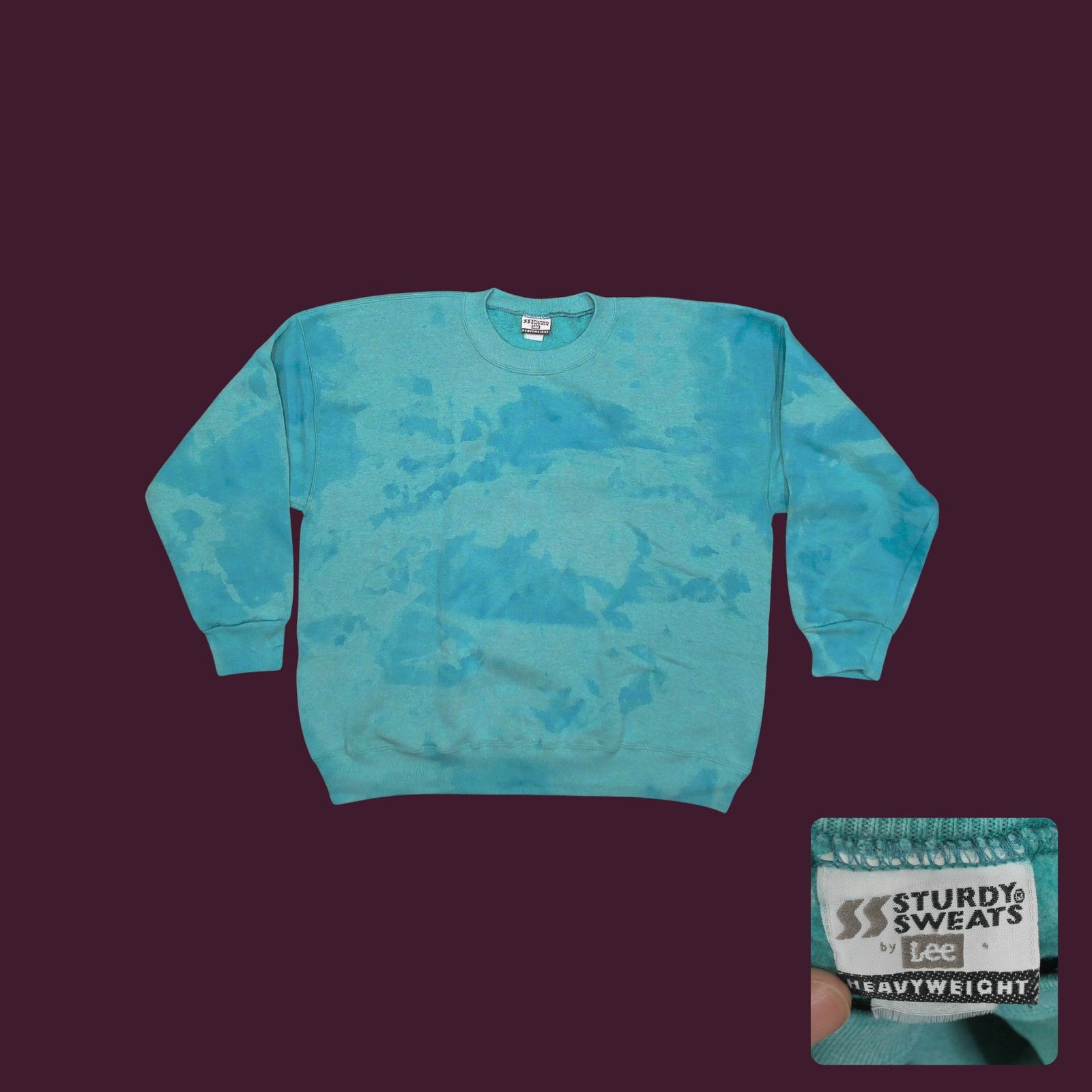 Lee Lee Vintage 90s Custom Bleach Cloud Wash Boxy Sweatshirt XXL Size US XXL / EU 58 / 5 - 1 Thumbnail
