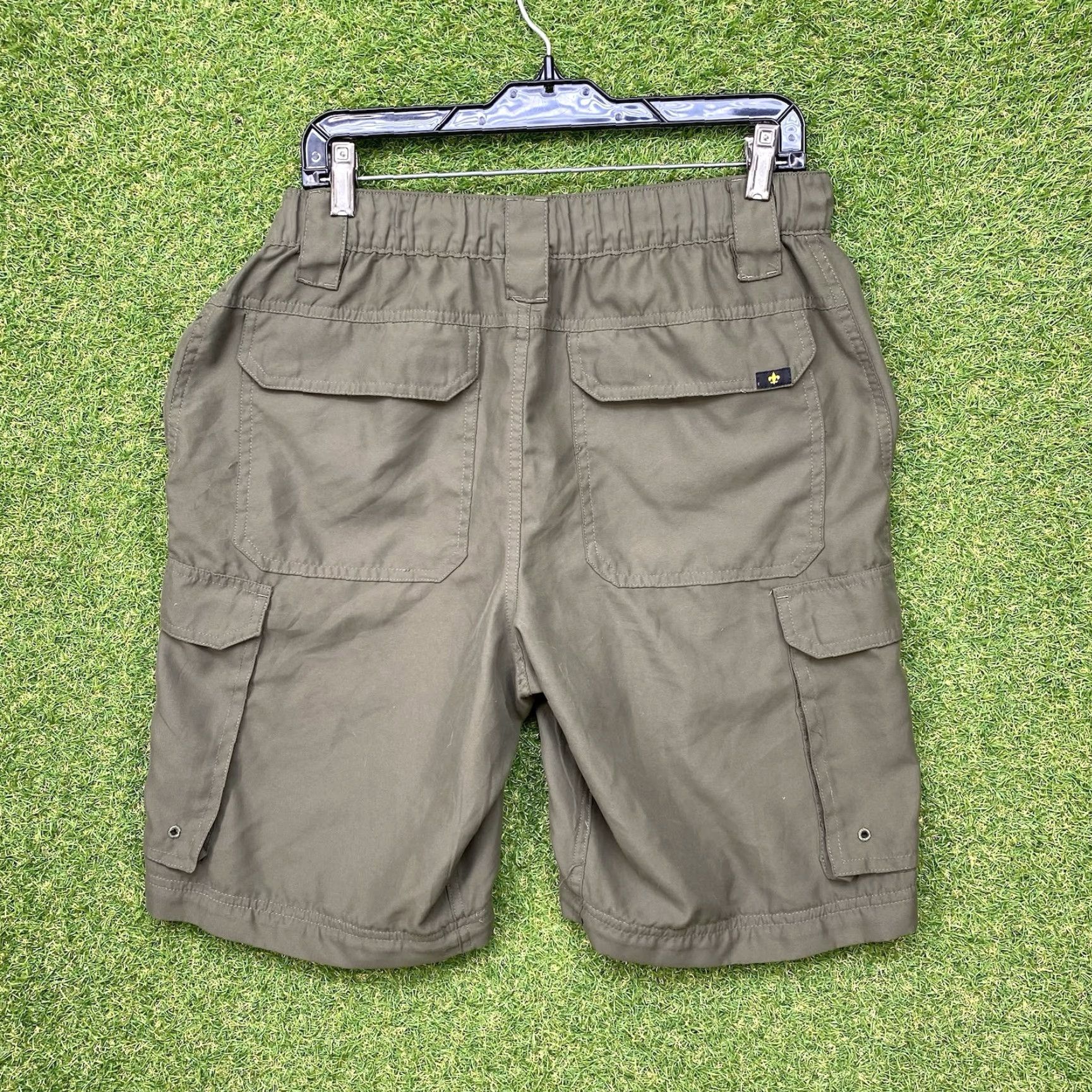 Vintage VINTAGE Boy Scouts Of America Mens Small Relaxed Olive Green Chino Shorts Made In USA Size US 29 - 2 Thumbnail