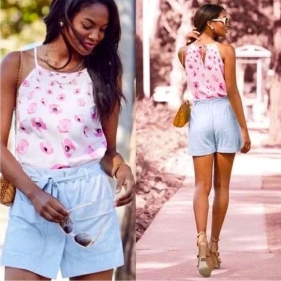 Other cabi Floating Poppies Tie Back Halter Tank Pink Floral sz xs Size XS / US 0-2 / IT 36-38 - 1 Thumbnail