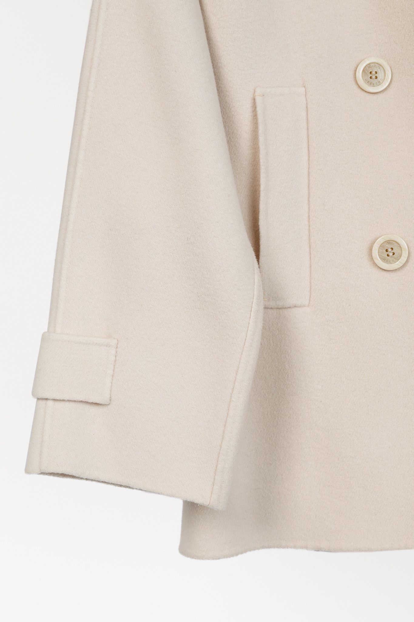 Weekend Max Mara Weekend Max Mara Cream Wool Double-Breasted Jacket Size M / US 6-8 / IT 42-44 - 6 Thumbnail