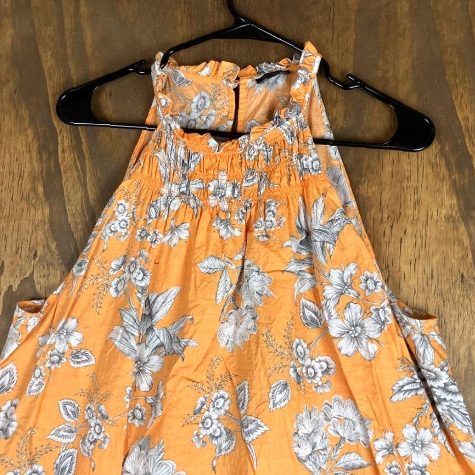 Ann Taylor Ann Taylor Blouse Womens Halter Sleeveless Marigold Tropical Floral Toile XL Size XL / US 12-14 / IT 48-50 - 2 Thumbnail
