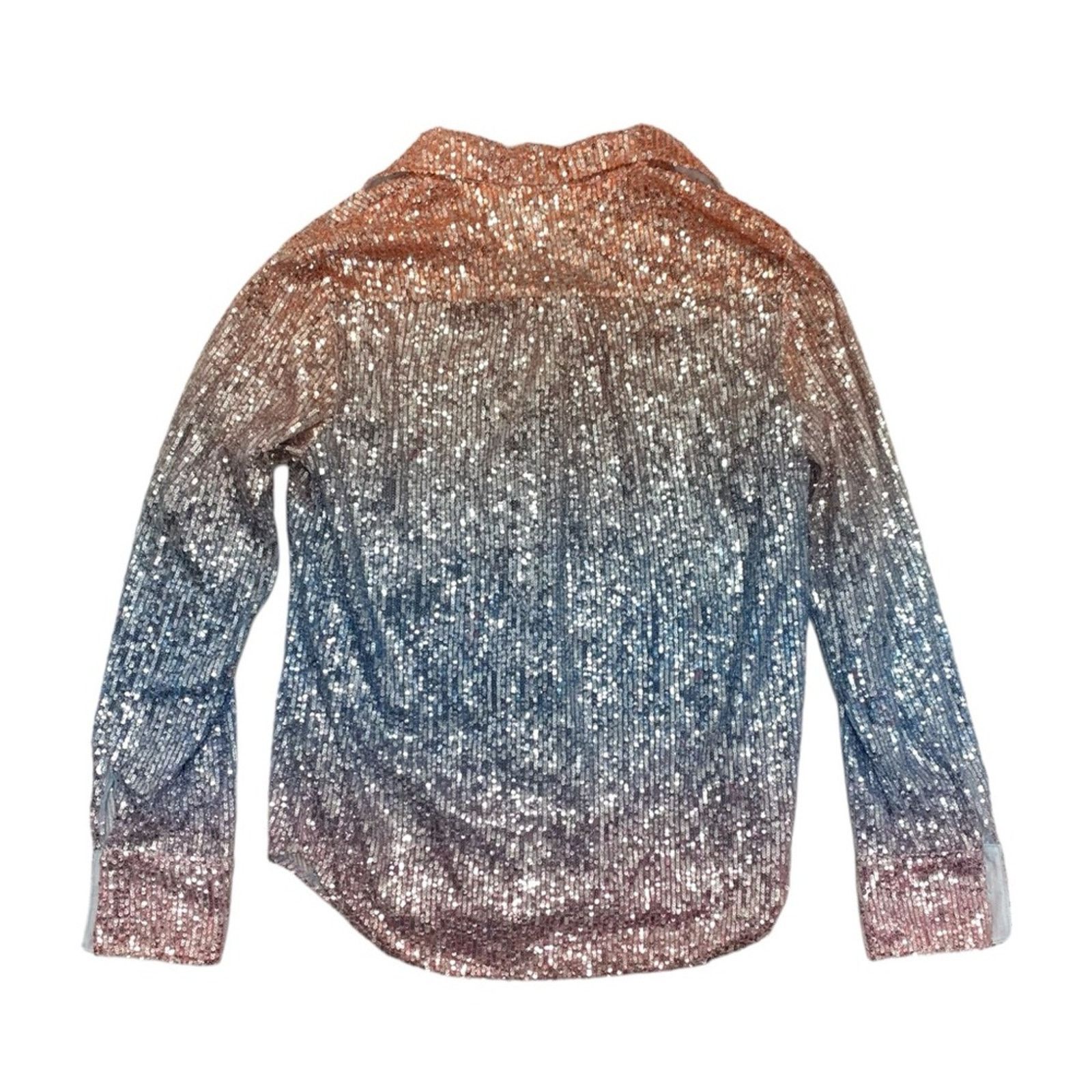 Anthropologie Anthropology Ombré Sequin Buttondown Shirt Blue/Peach size M Size M / US 6-8 / IT 42-44 - 8 Thumbnail
