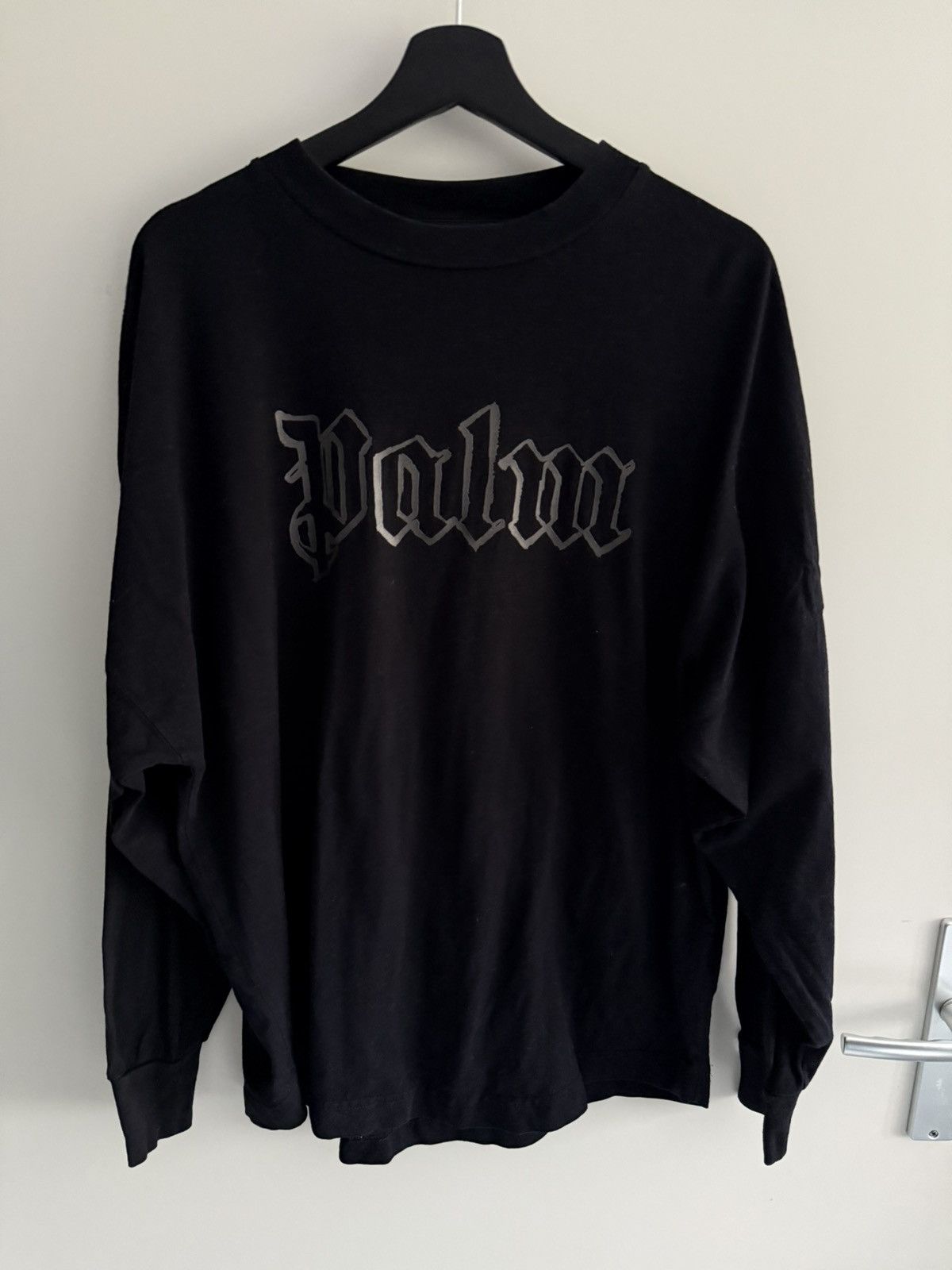 Palm Angels Palm Angels Black Metal Logo Longsleeve T-shirt M Size US M / EU 48-50 / 2 - 3 Thumbnail