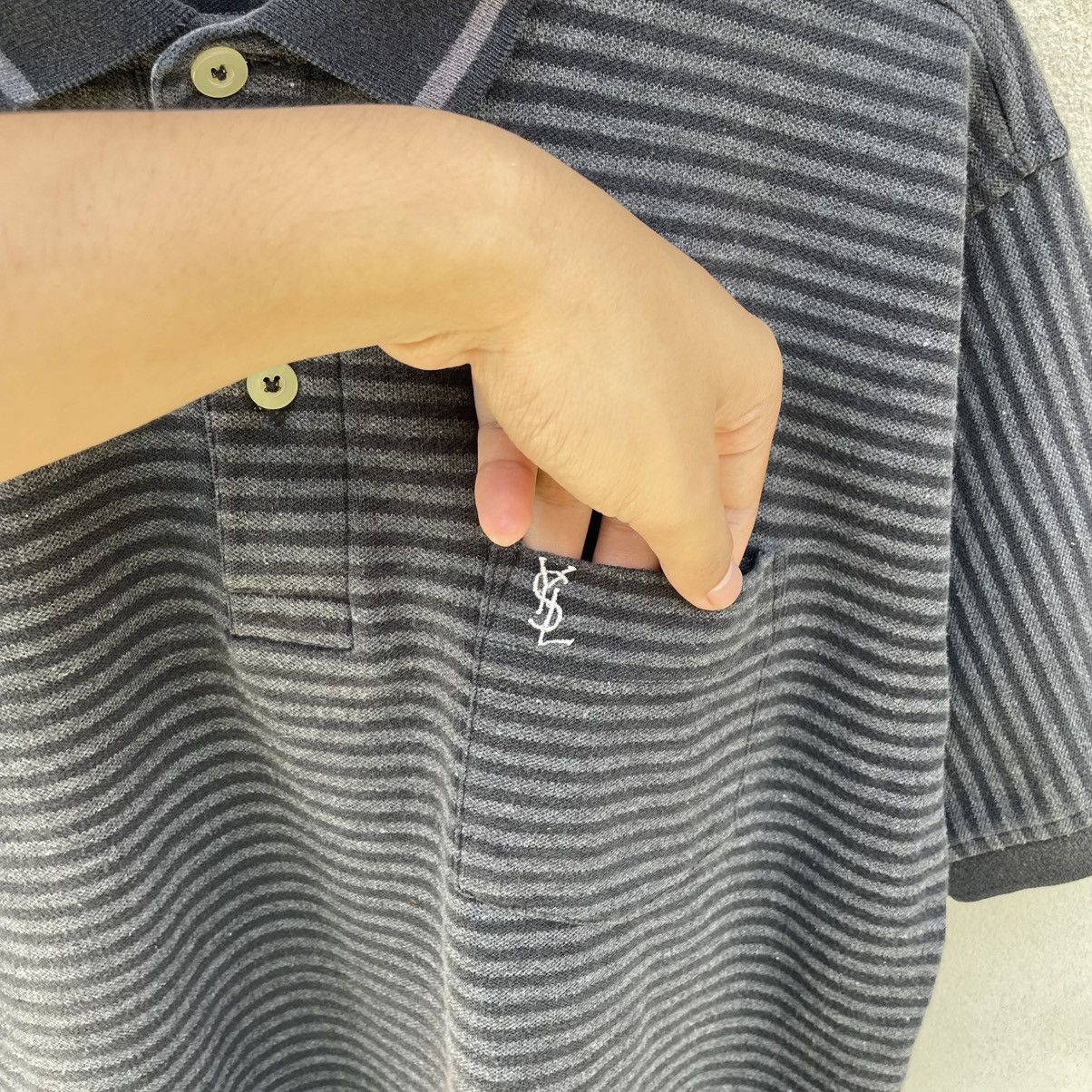 Designer × Yves Saint Laurent 90s Vintage Yves Saint Laurent Ysl Polo Shirt 🍒 Size US M / EU 48-50 / 2 - 4 Thumbnail
