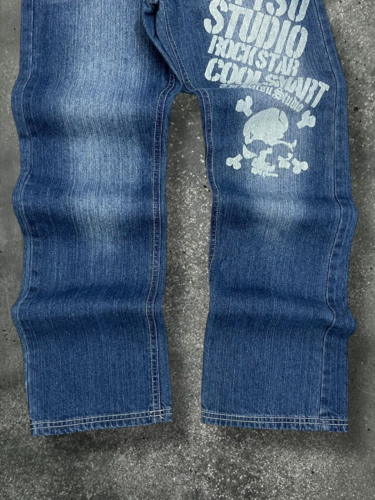 Japanese Brand Vintage Japan Iconic Streetwear Ba-tsu Skull CoolSwart Denim Size US 27 - 3 Thumbnail