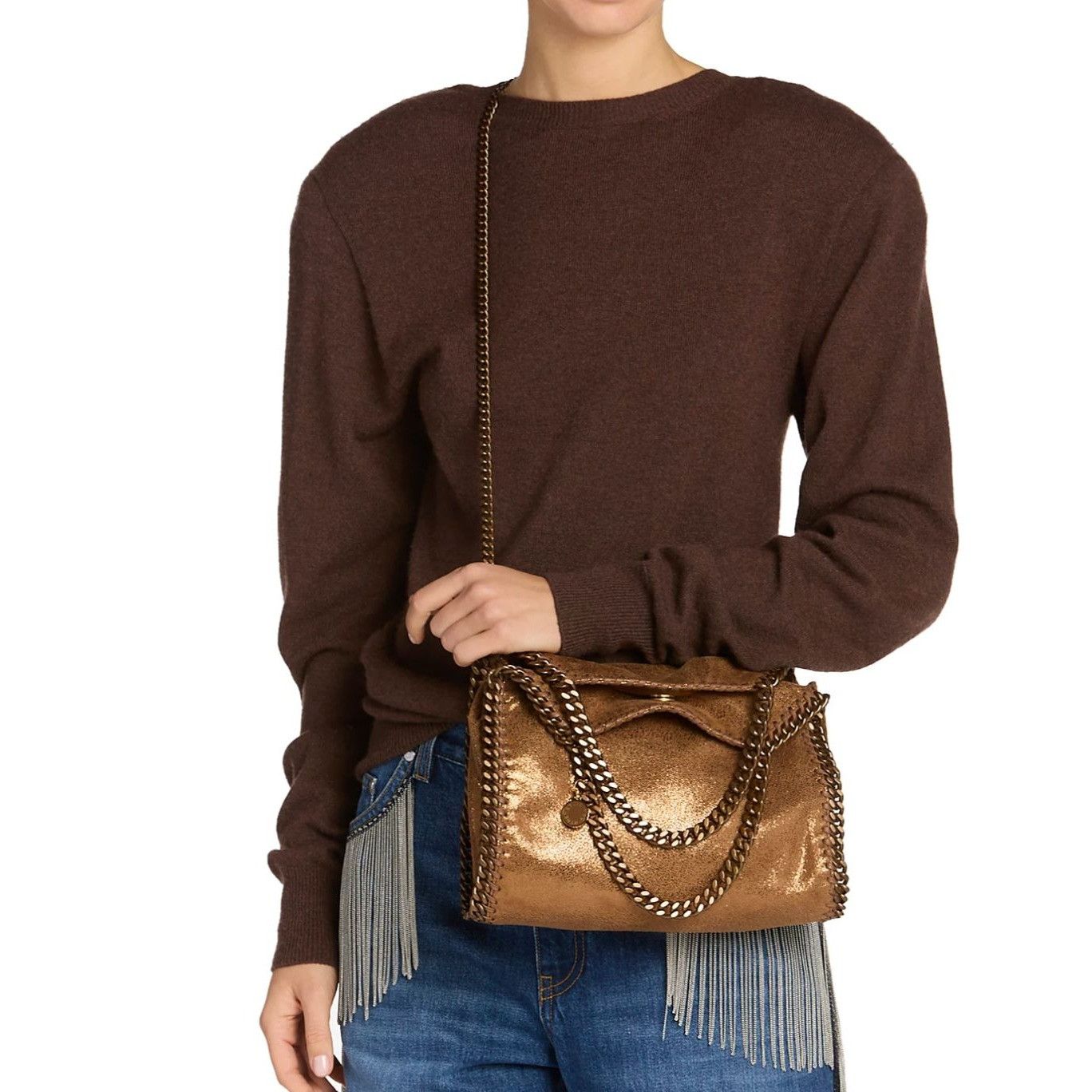 Stella McCartney Stella McCartney Metallic falabella Chain Tote Bag Size ONE SIZE - 8 Thumbnail