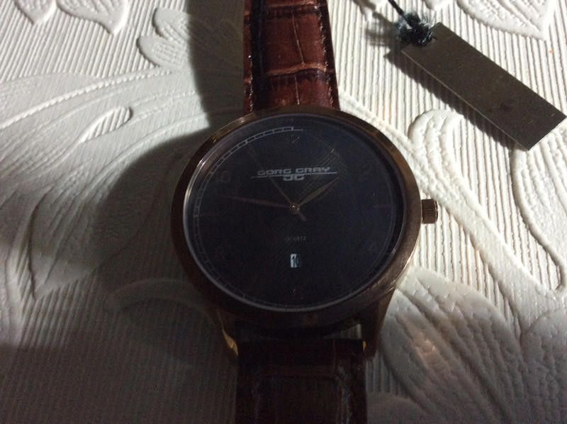 Designer Jorge Gray men's brown leather strap watch Size ONE SIZE - 3 Thumbnail