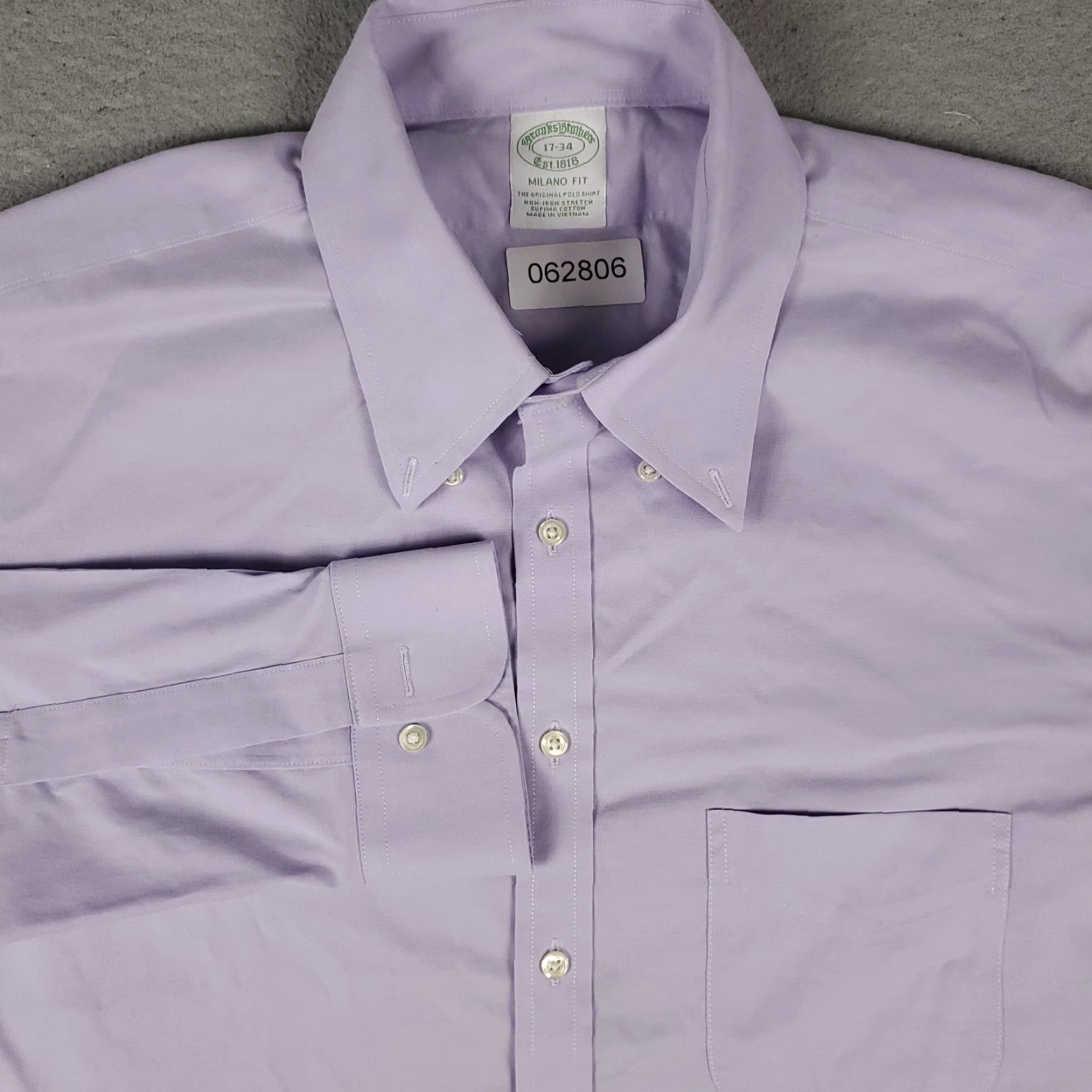 Brooks Brothers Brooks Brothers Dress Shirt Mens Size 17 Purple Long Sleeve Button Up Casual Formal Size 46R - 2 Thumbnail