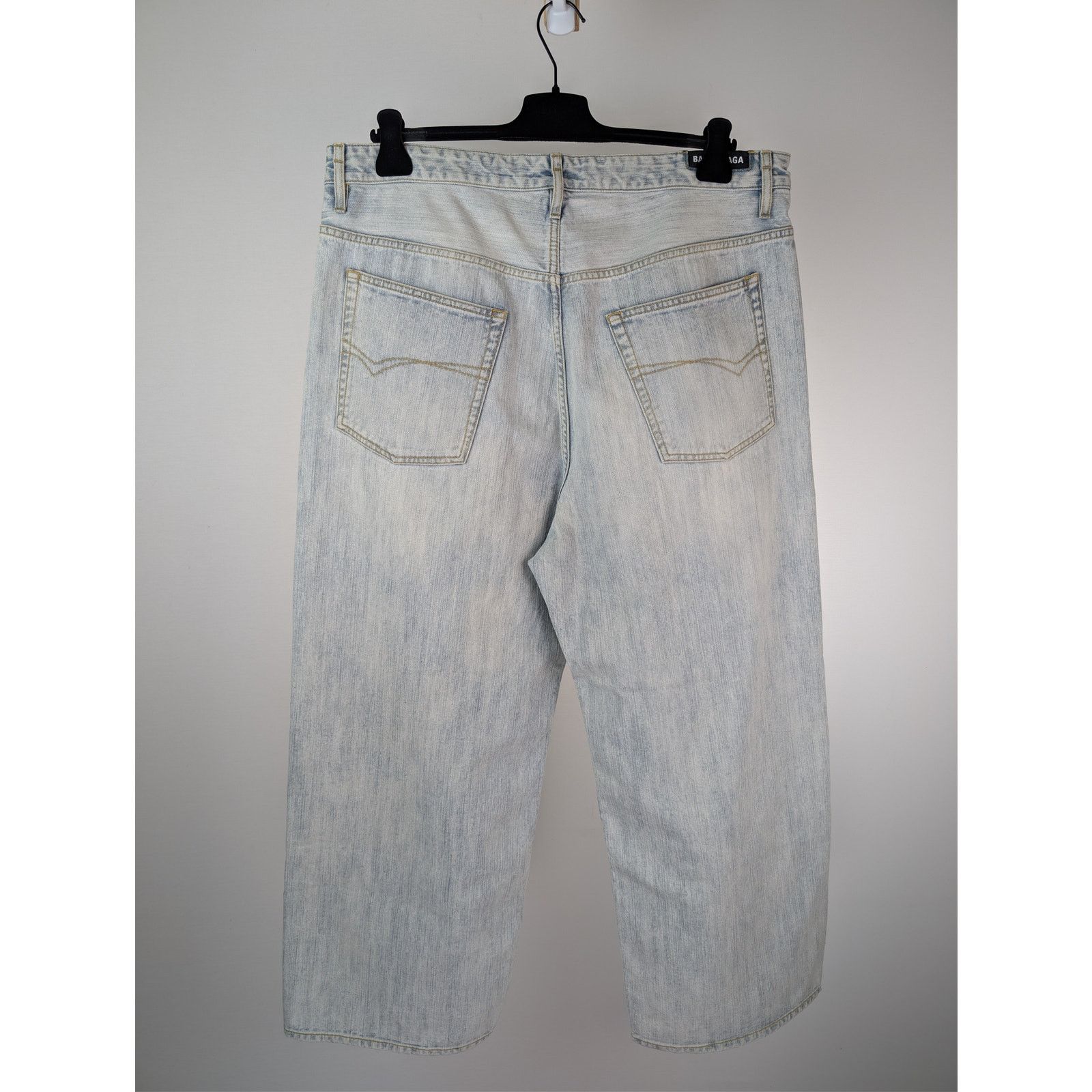 Balenciaga o1rshd1 Oversized Baggy Denim Pants in Bleached Ring Size US 32 / EU 48 - 11 Thumbnail