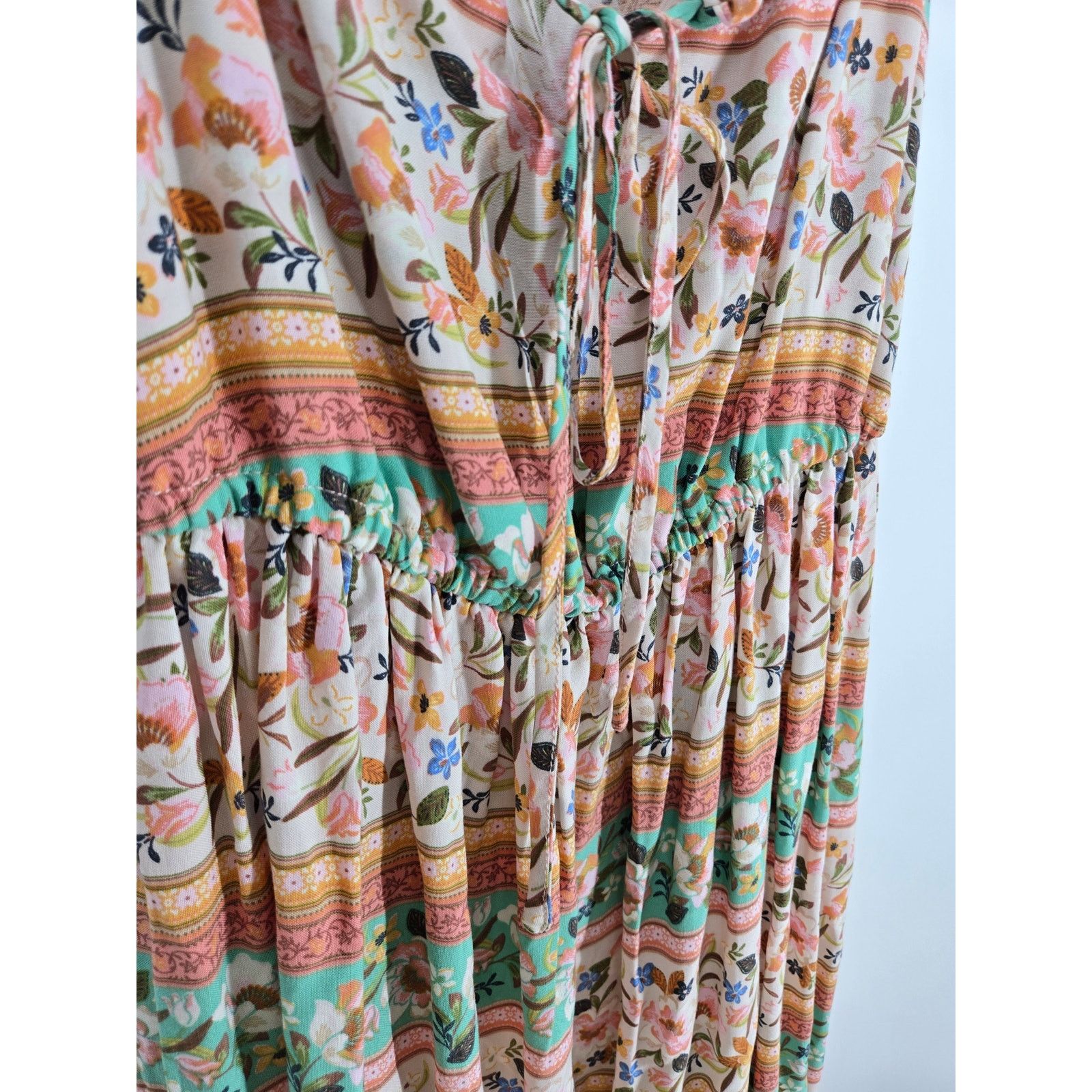 O'Neill NWT O'Neill Delena Sun Dress with Drawstring V-Neck Tapioca Size S / US 4 / IT 40 - 13 Thumbnail