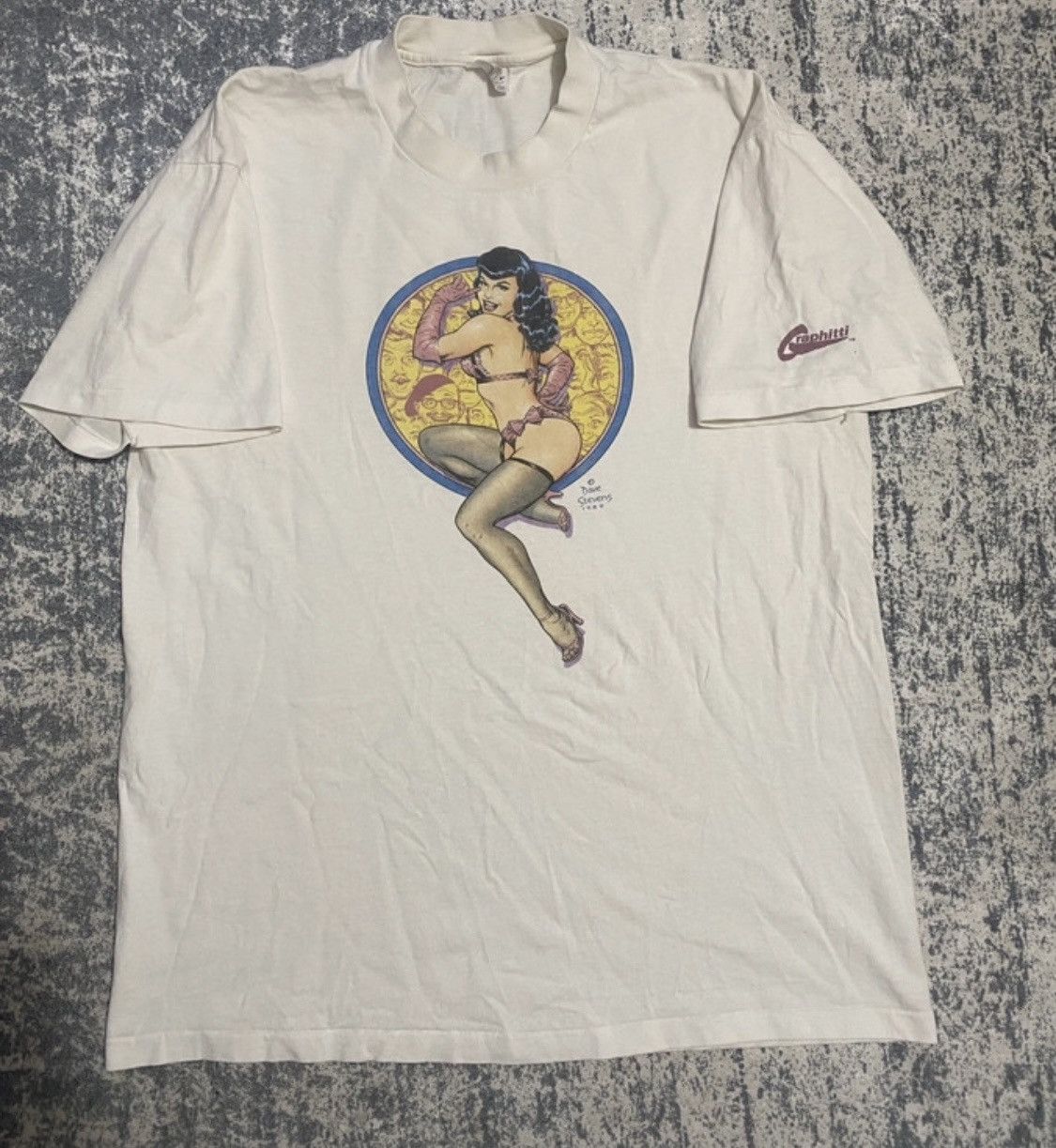Vintage raphitti rare portreit dave stevens bettie page 80s