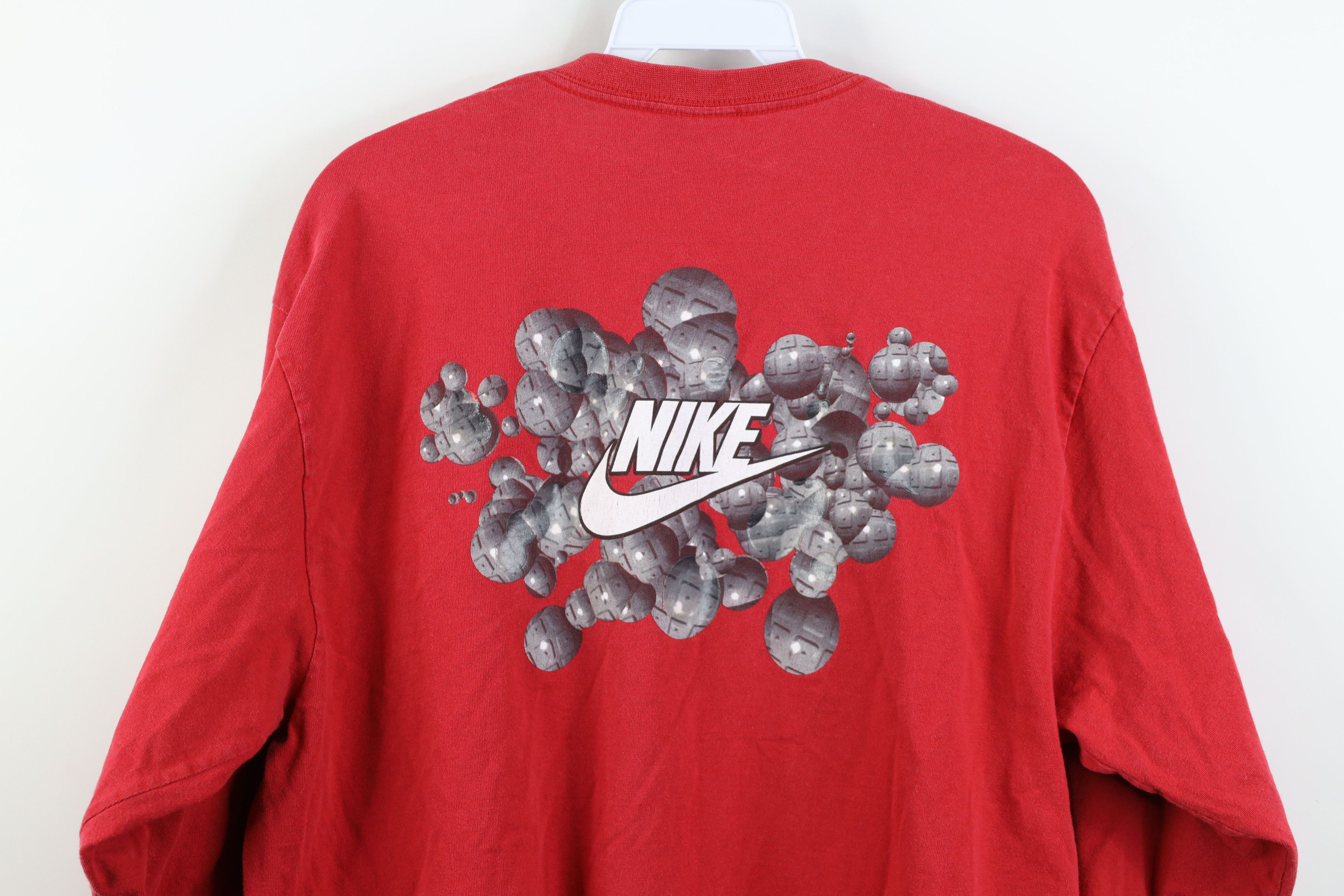 Nike Vintage Y2K Nike Air Bubble Spell Long Sleeve T-Shirt Red Size US L / EU 52-54 / 3 - 14 Thumbnail