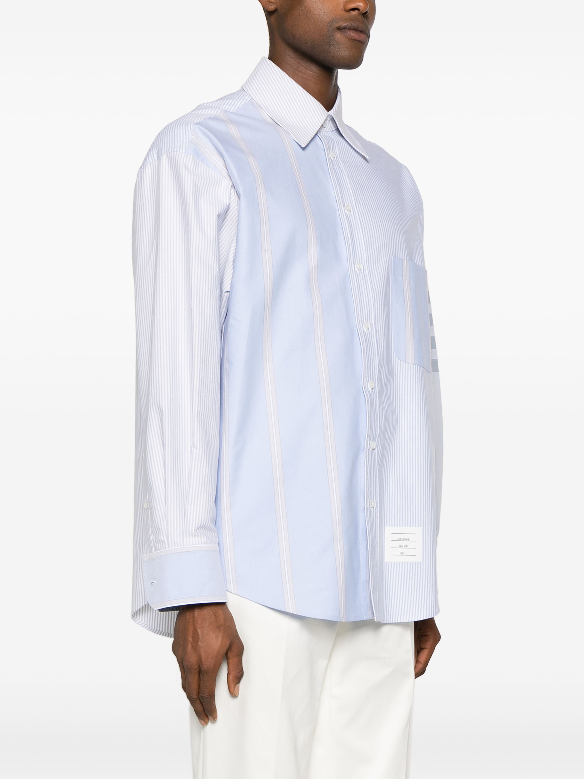 Thom Browne o1s22i1n1224 Oversized Shirt in Light Blue Size US L / EU 52-54 / 3 - 3 Thumbnail