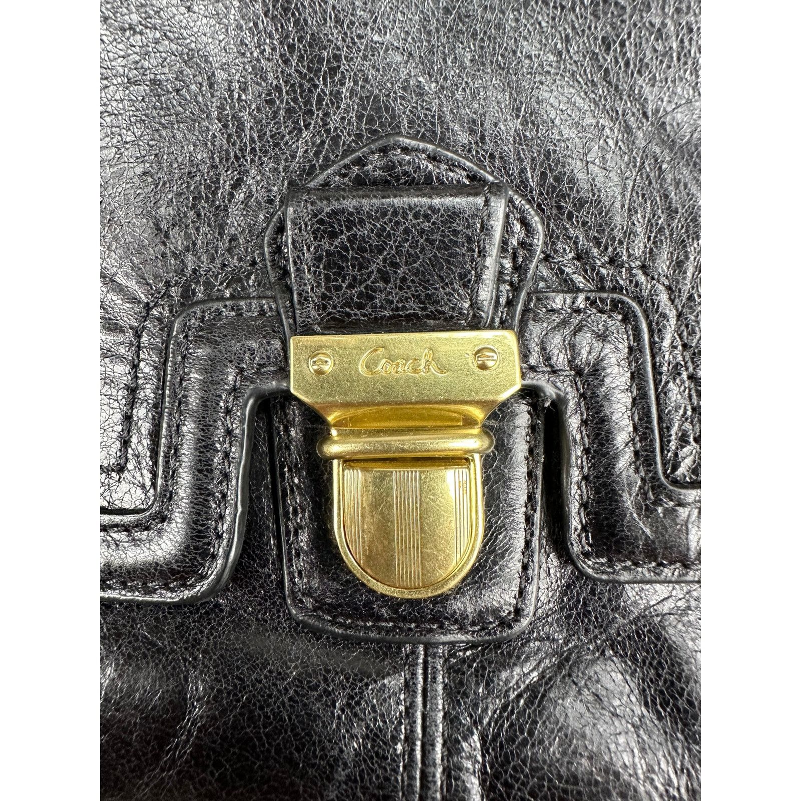 Coach Coach Poppy Black Leather Shoulder Bag No. D1169-17925 Size ONE SIZE - 4 Thumbnail
