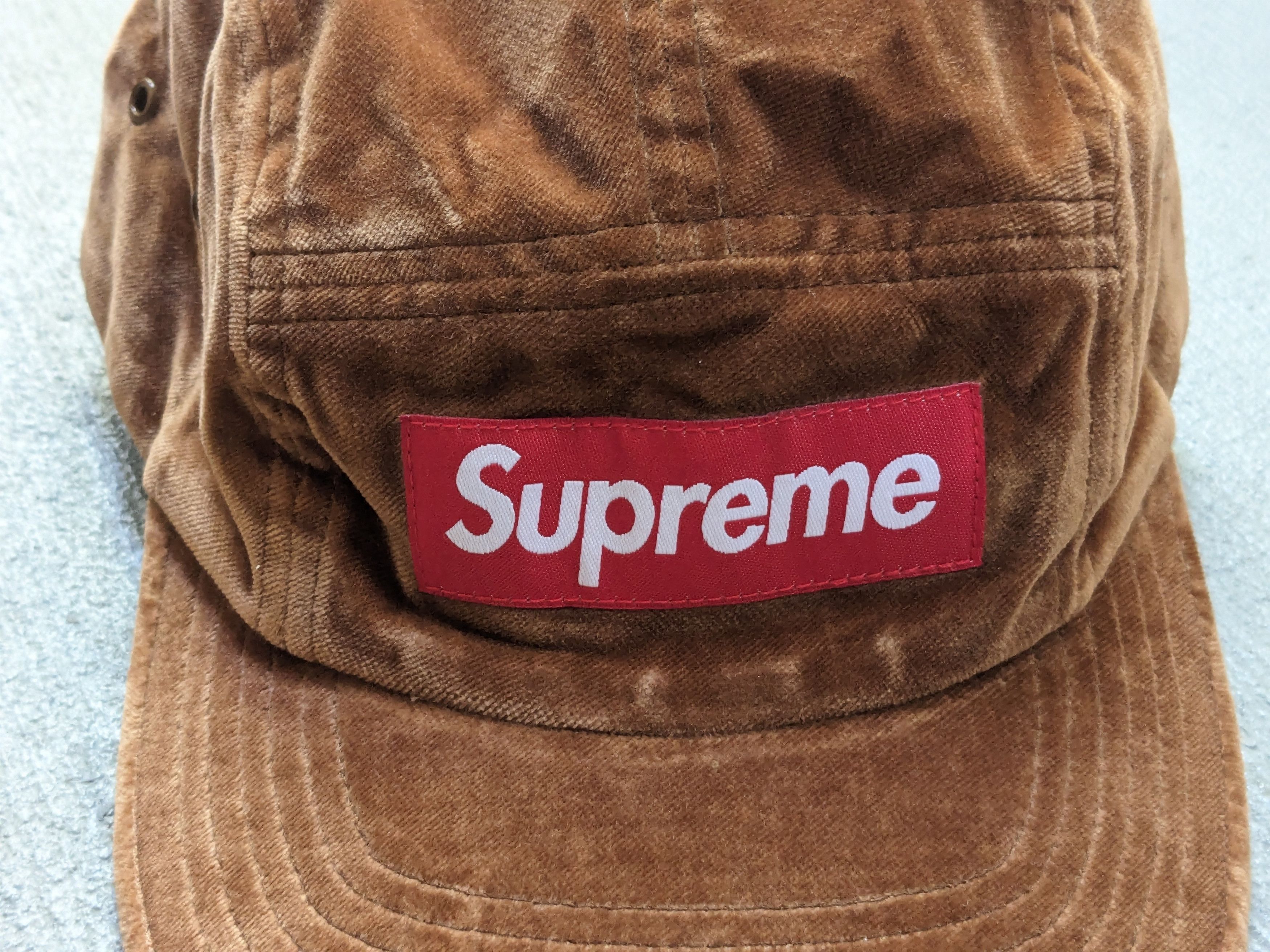 Supreme Supreme Velvet Camp Cap Brown Hat 5 Panel Velour BOGO SS16 Size ONE SIZE - 5 Thumbnail