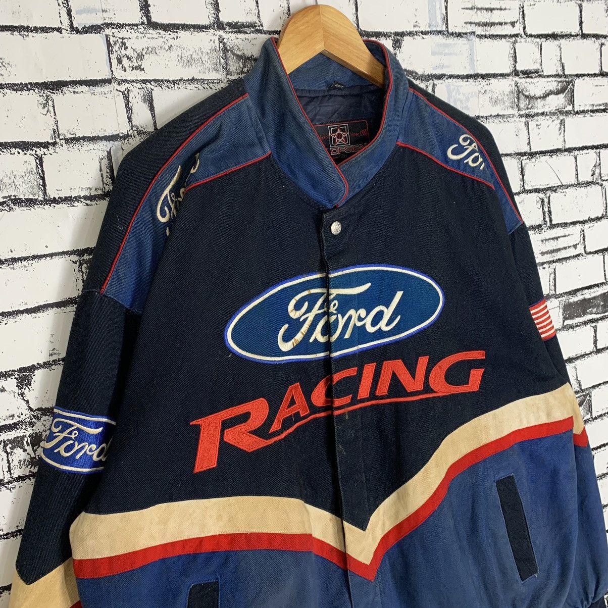 Ford × Jeff Hamilton JH Design Jeff Hamilton Ford Racing Mens Racecar Jacket Size US XL / EU 56 / 4 - 4 Thumbnail