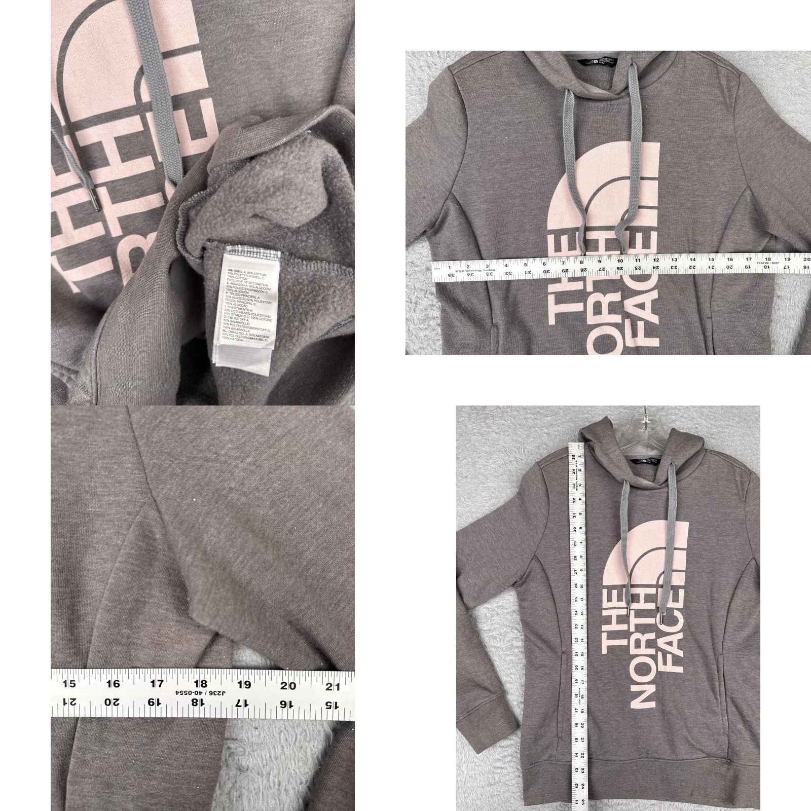 The North Face The North Face Hoodie Womens Medium Gray Pink Pullover Half Dome Logo Sweatshirt Size M / US 6-8 / IT 42-44 - 8 Thumbnail