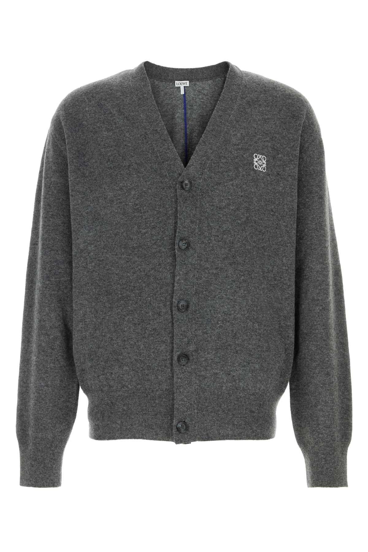Loewe Dark Grey Stretch Wool Blend Cardigan Size US M / EU 48-50 / 2 - 1 Thumbnail