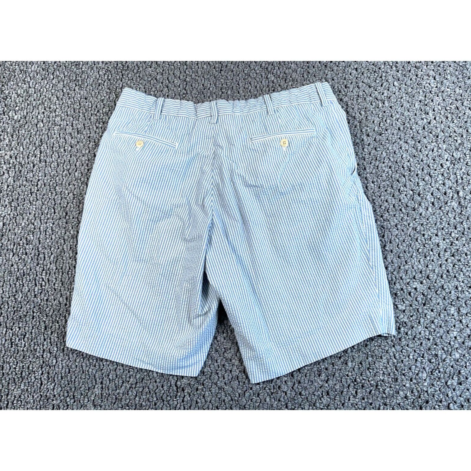 Polo Ralph Lauren Polo Ralph Lauren Seersucker Shorts Blue Striped Casual Men's 35 Regular Inseam 9 90s Preppy Size US S / EU 44-46 / 1 - 2 Thumbnail