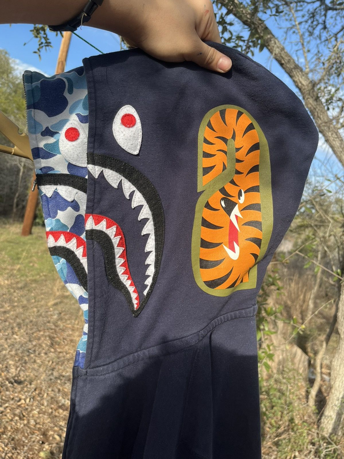 Bape ***FREE GIFT*** Navy/Blue DOUBLE HOOD BAPE JACKET Size US M / EU 48-50 / 2 - 3 Thumbnail