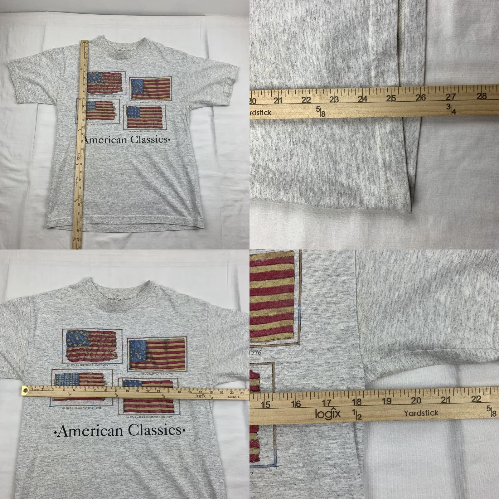 Vintage VINTAGE USA Flags T Shirt Adult M Gray History Y2K 90s Mens T-Shirt Size US M / EU 48-50 / 2 - 8 Thumbnail