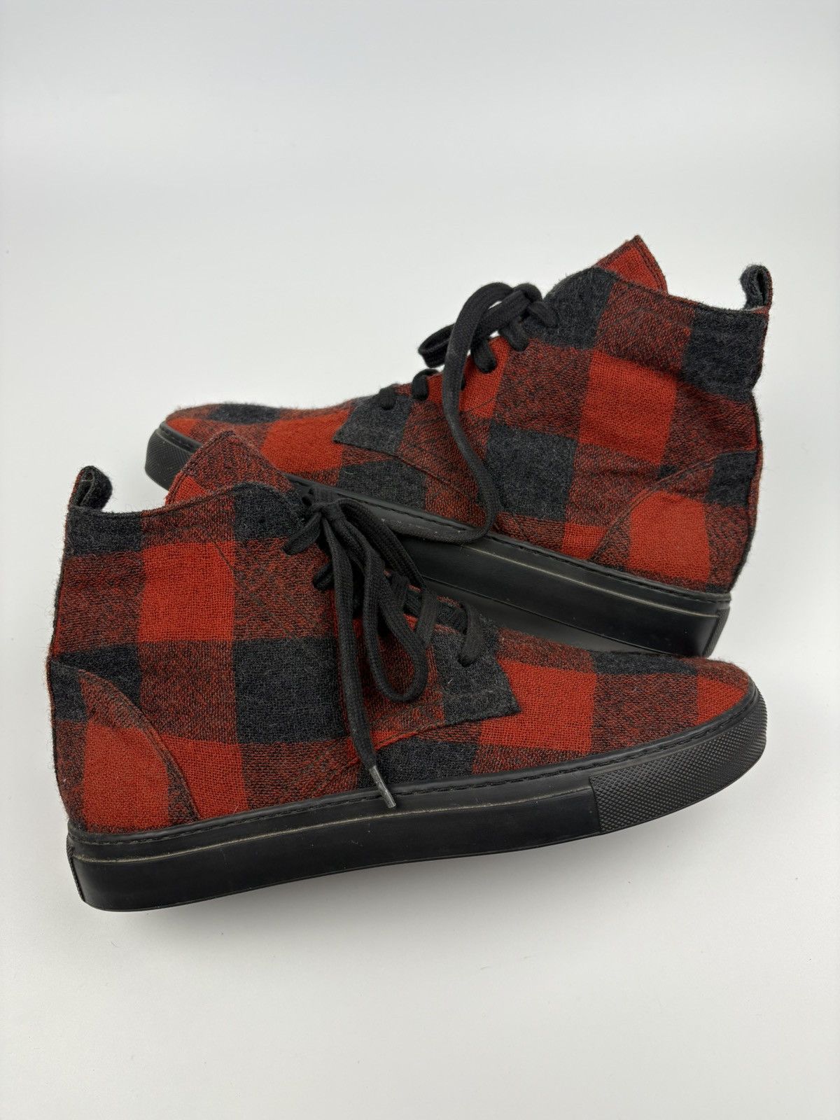 Ann Demeulemeester AD - Ann Demeulemeester Flannel Wool Hi Top Sneakers Size US 7 / EU 40 - 7 Thumbnail