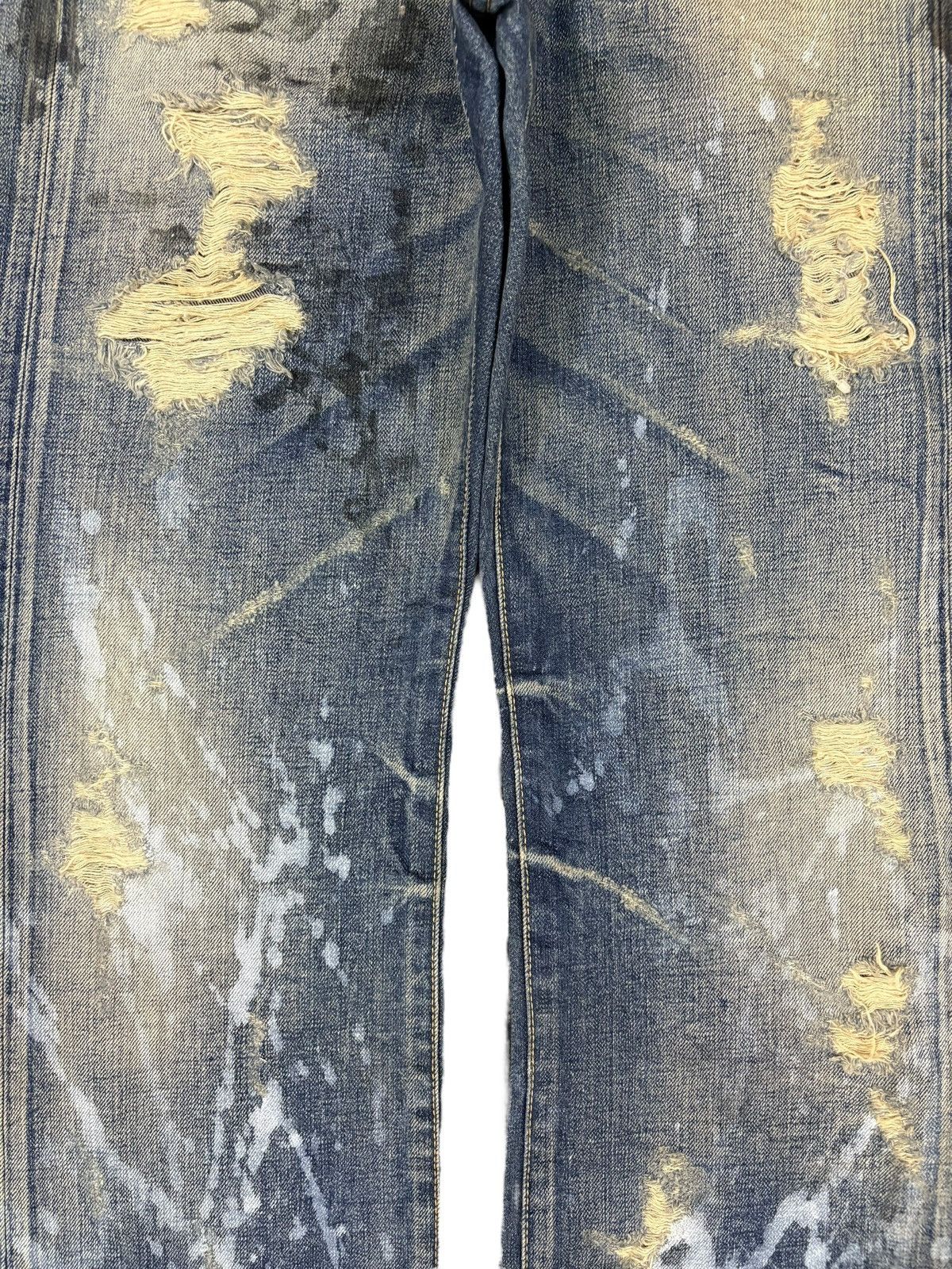 Japanese Brand Vintage Japanese Mud Wash Paint Splatter Distress Loose Jean Size US 30 / EU 46 - 5 Thumbnail