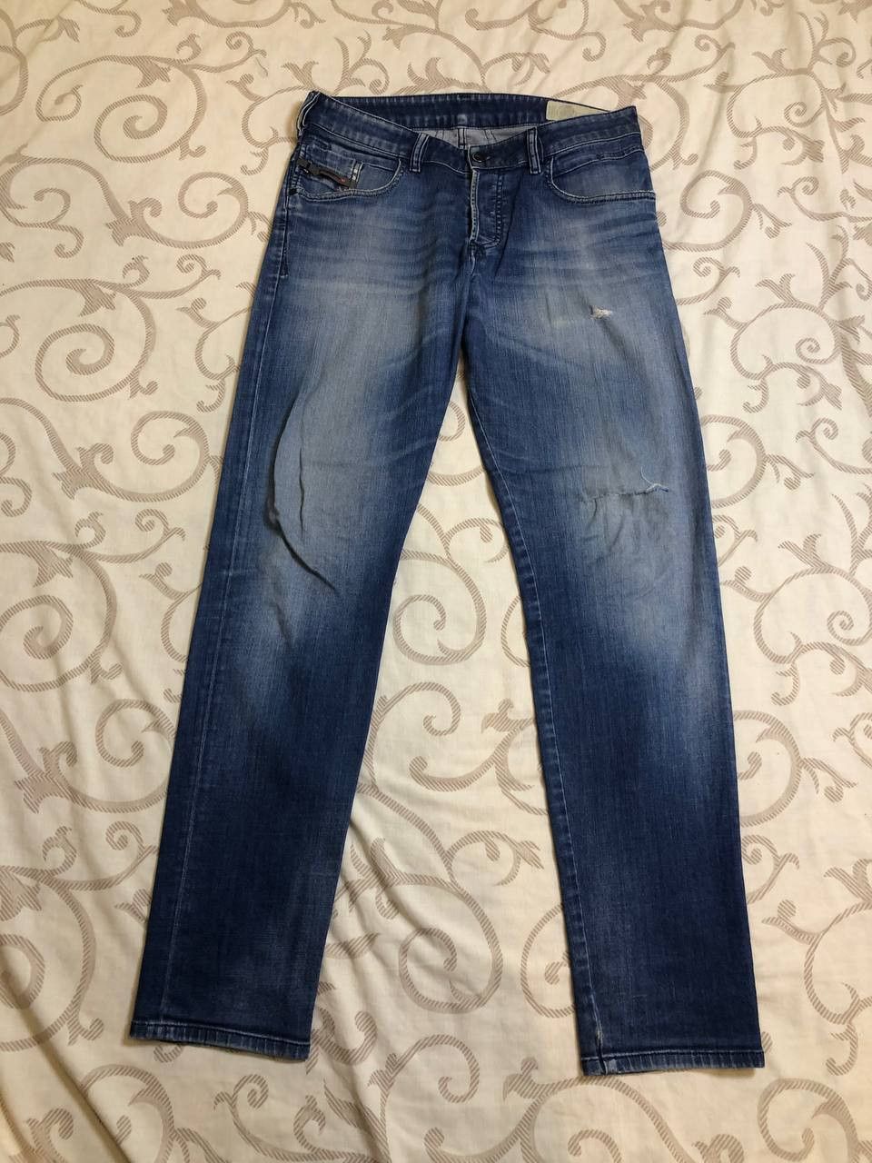 Diesel Diesel D-Bazer Tapered Distressed Dark Blue Jeans Size US 31 - 1 Thumbnail