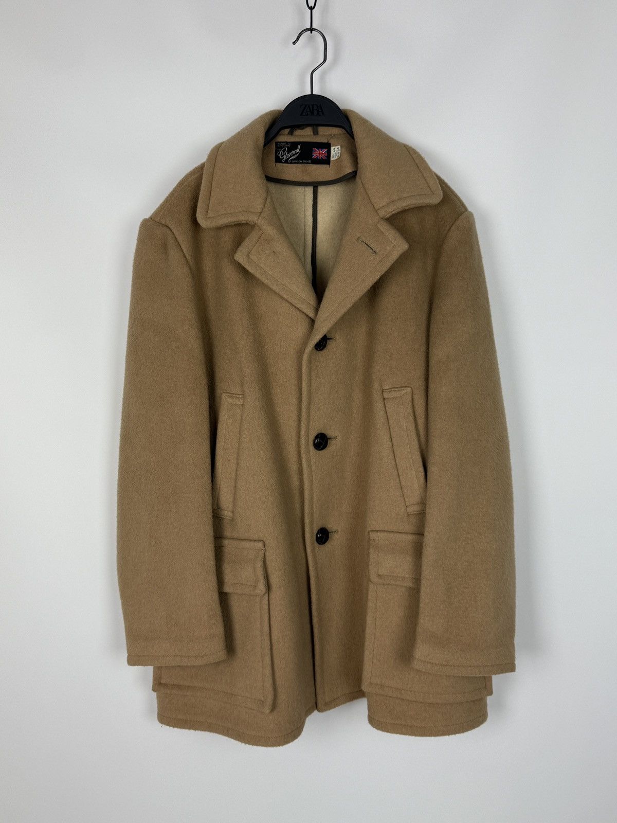 Gloverall 1970s Vintage Gloverall England Camel Beige Wool Mid Coat 54 Size US L / EU 52-54 / 3 - 3 Thumbnail