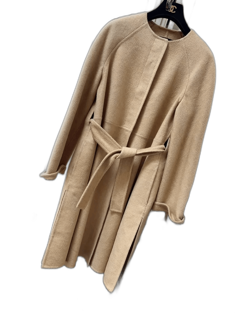 Max Mara MaxMara Beige Cashmere Long Coat Size XL / US 12-14 / IT 48-50 - 1 Thumbnail