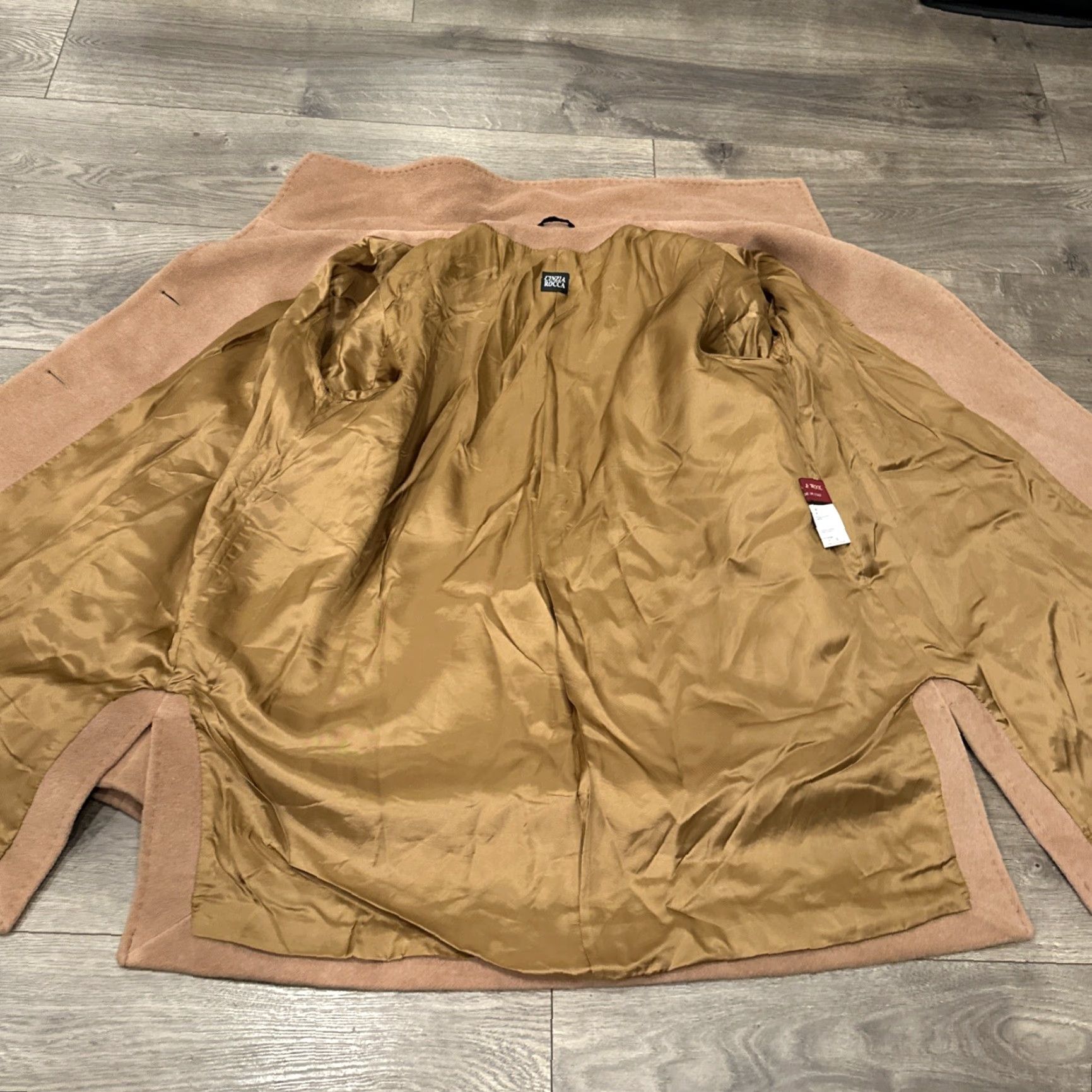 Cinzia Rocca Cinzia Rocca Angora And Wool Camel Coat Jacket/Coat Mid-Length Beige Wool Pockets Button Funnel Neck Women US 12 / GB 16 / IT 48 Size XL / US 12-14 / IT 48-50 - 6 Thumbnail