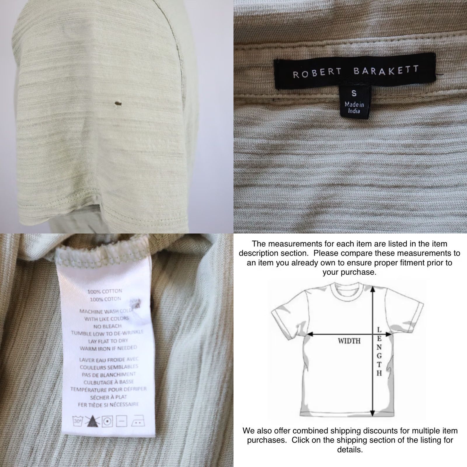 Vintage Robert Barakett Polo Shirt Mens Small Casual Knit Cotton Sage Green Short Sleeve Size US S / EU 44-46 / 1 - 8 Thumbnail