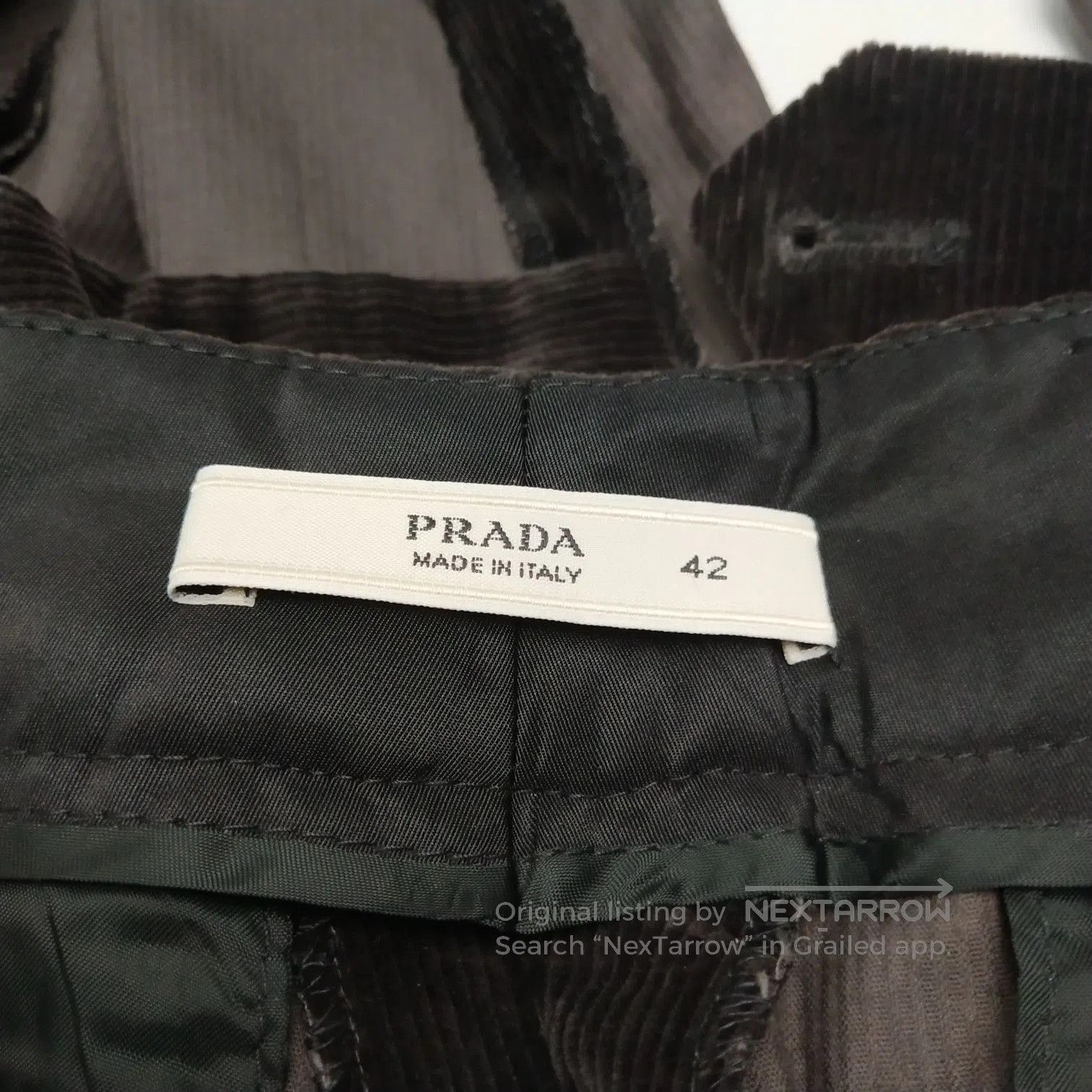 Prada Prada Cotton Straight Leg Trousers in Dark Color . Size 41" - 6 Thumbnail