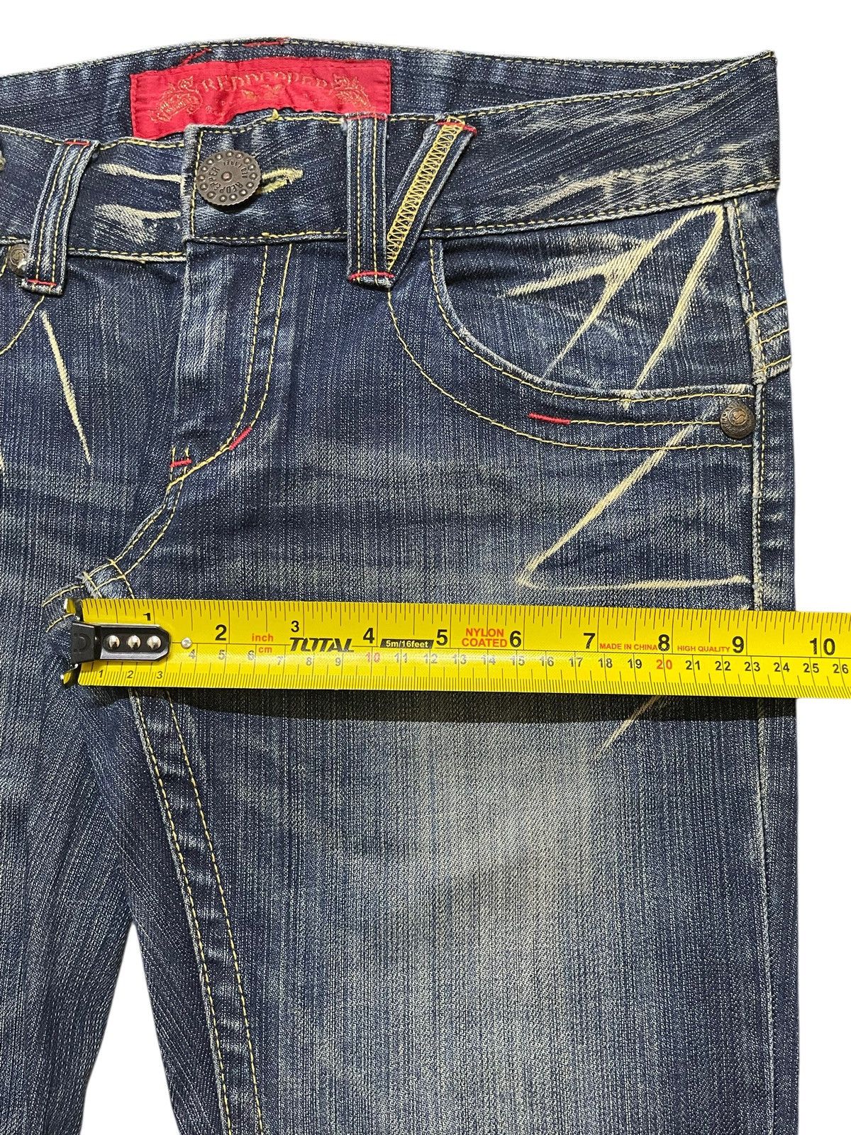 Who Decides War Vintage Japanese Brand Faded Wash Clawmark Flared Jeans Size US 31 - 15 Thumbnail