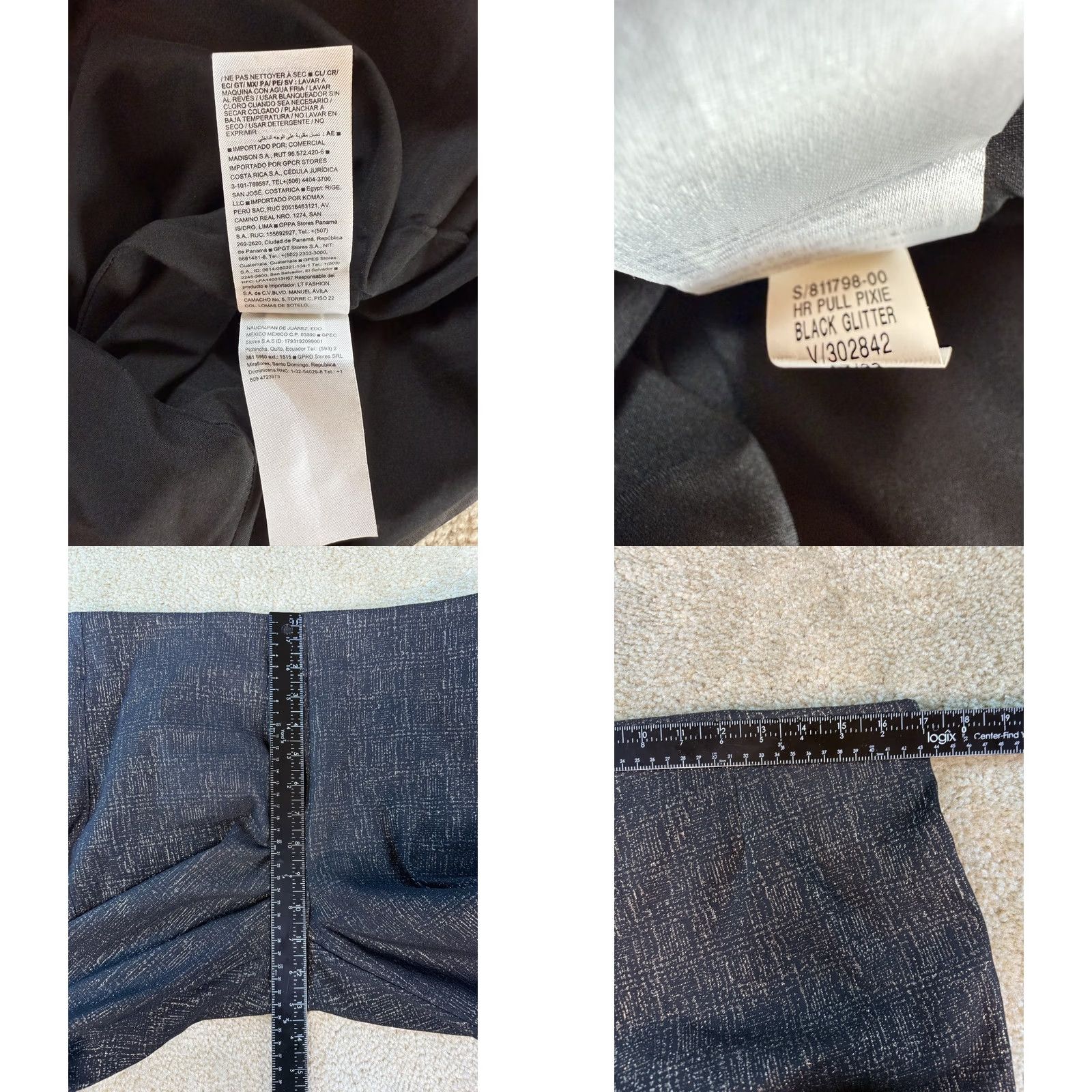 Old Navy Old Navy Pixie Skinny Pants High-Rise Comfort Waistband Black Glitter Large D257 Size 36" / US 14 / IT 50 - 8 Thumbnail
