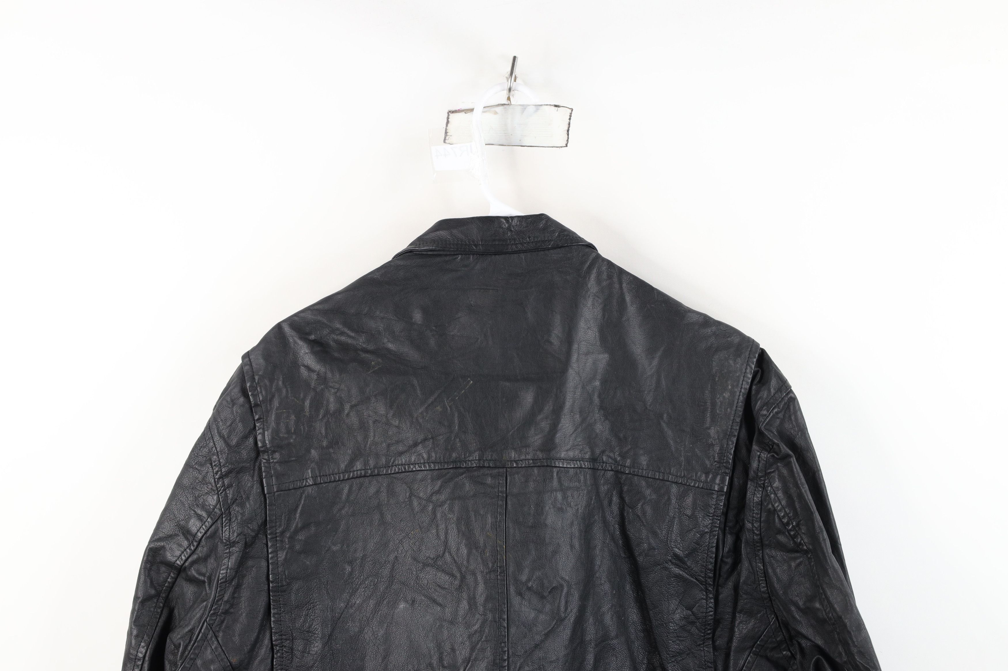 Vintage AS IS Vintage 70s Streetwear Collared Leather Bomber Jacket Size XL / US 12-14 / IT 48-50 - 14 Thumbnail
